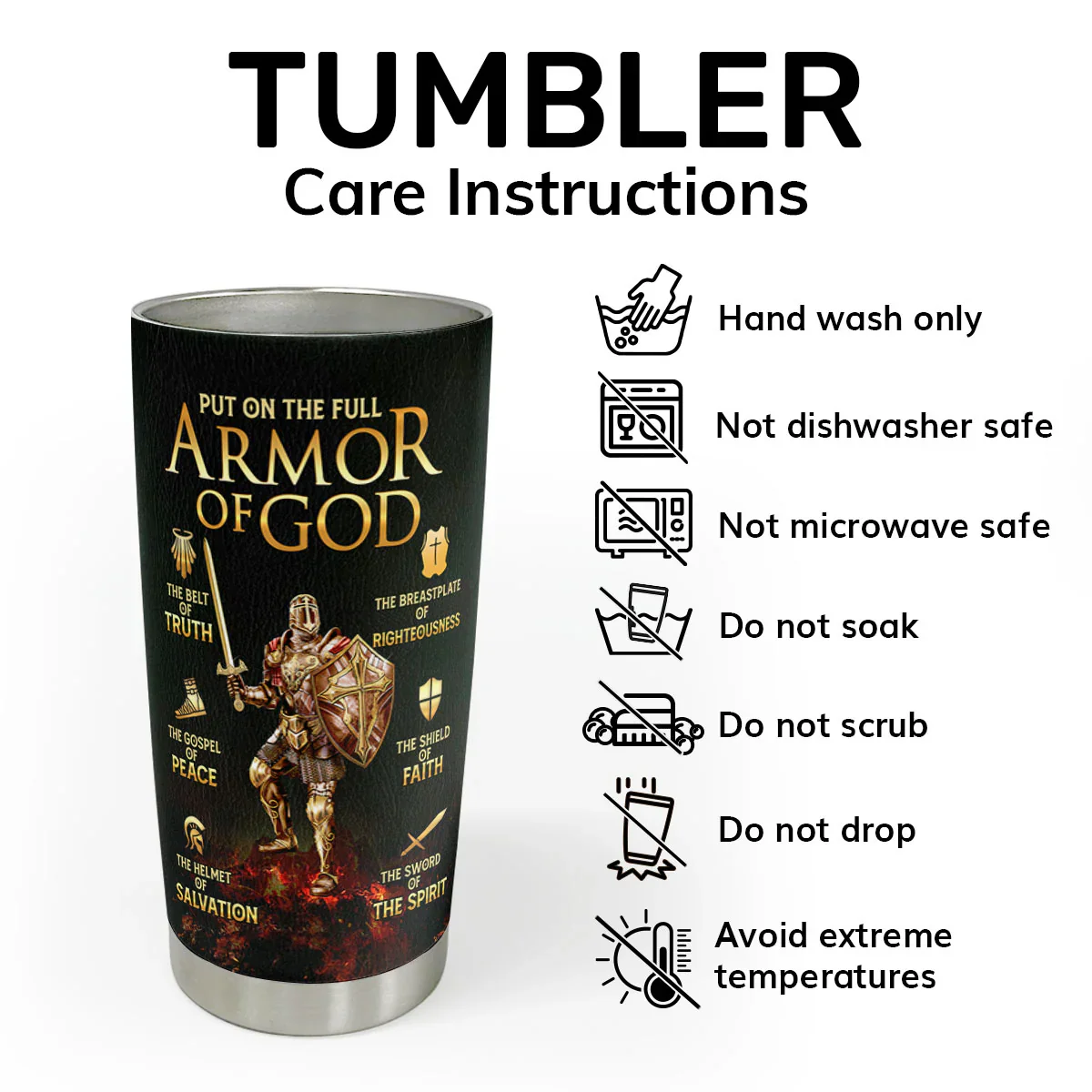 Armor Of God - Personalized Stainless Steel Tumbler TD118 - Image 4