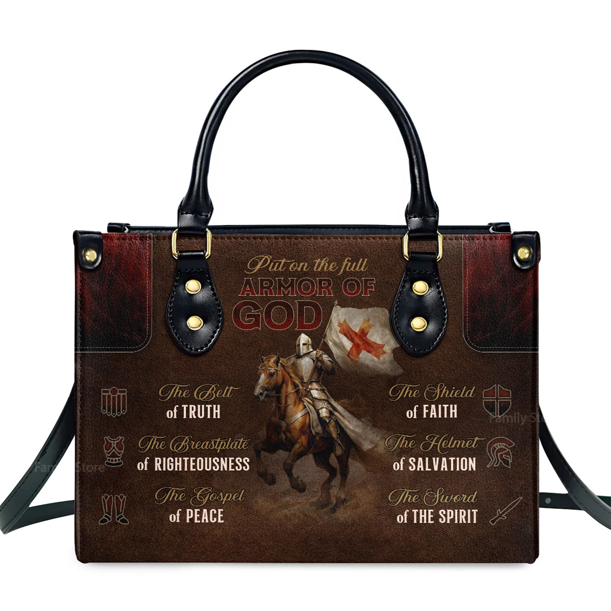 Armor Of God - Scripture Gifts For Women Of God - Personalized Leather Handbag With Handle - AT4081246 - Image 2