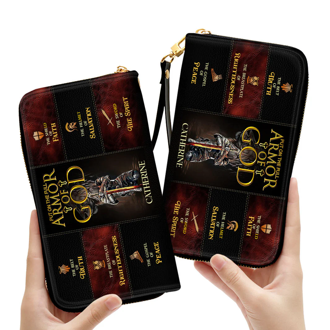 Armor Of God - Thoughtful Gift For Christians - Personalized Leather Bag Free Wallet Deal AT4080602 - Image 4