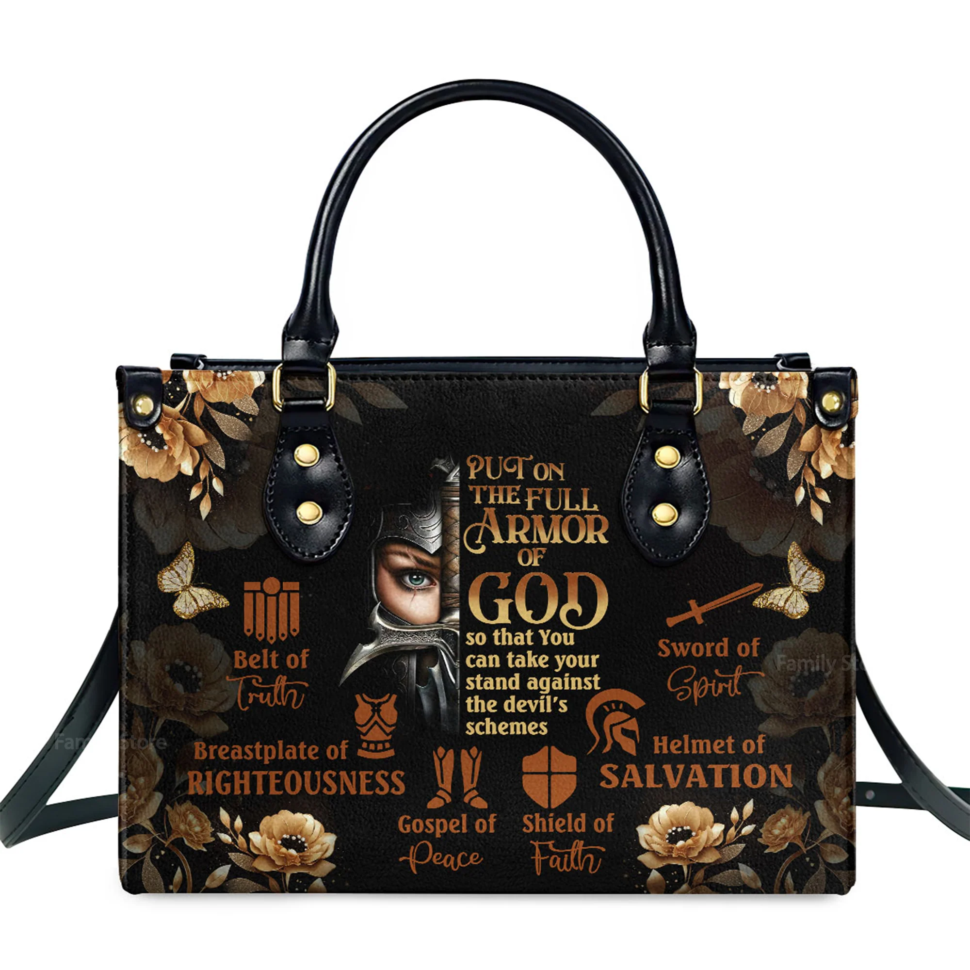 Armor Of God - Thoughtful Gift For Christians - Personalized Leather Handbag With Handle - AT4080948 - Image 2