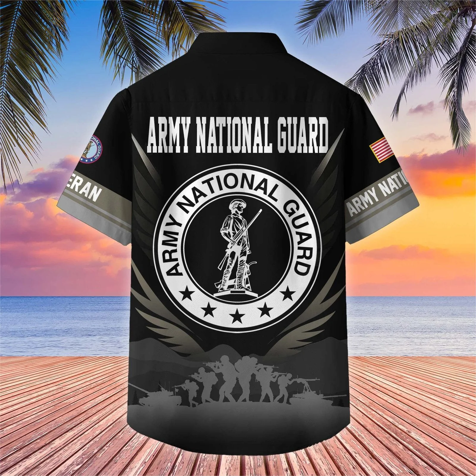 Army National Guard Tropical - Hawaiian Shirt - Patriotic Gift For Veterans | HN02 - Image 2