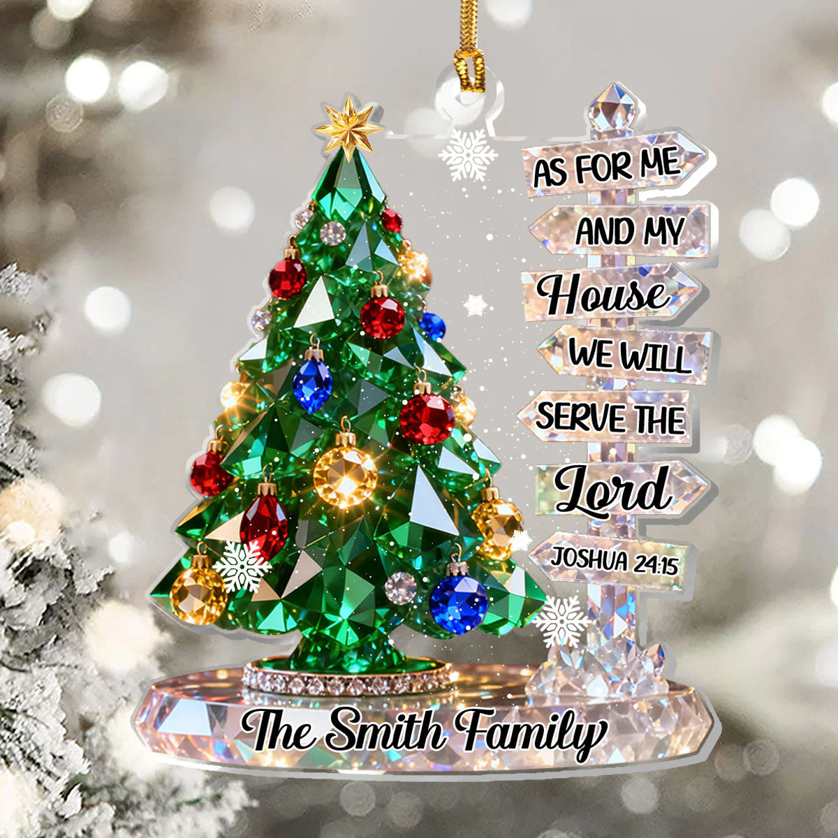 As For Me And My House We Will Serve The Lord - Personalized 1-Layer Acrylic Ornament HL128 - Image 5