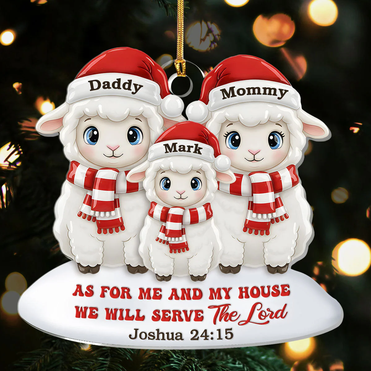 As For Me And My House We Will Serve The Lord - Personalized Acrylic Ornament - Gift For Chritsmas TD118