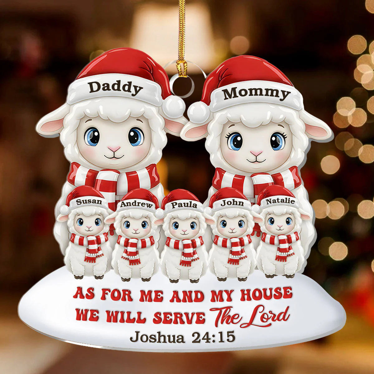As For Me And My House We Will Serve The Lord - Personalized Acrylic Ornament - Gift For Chritsmas TD118 - Image 2