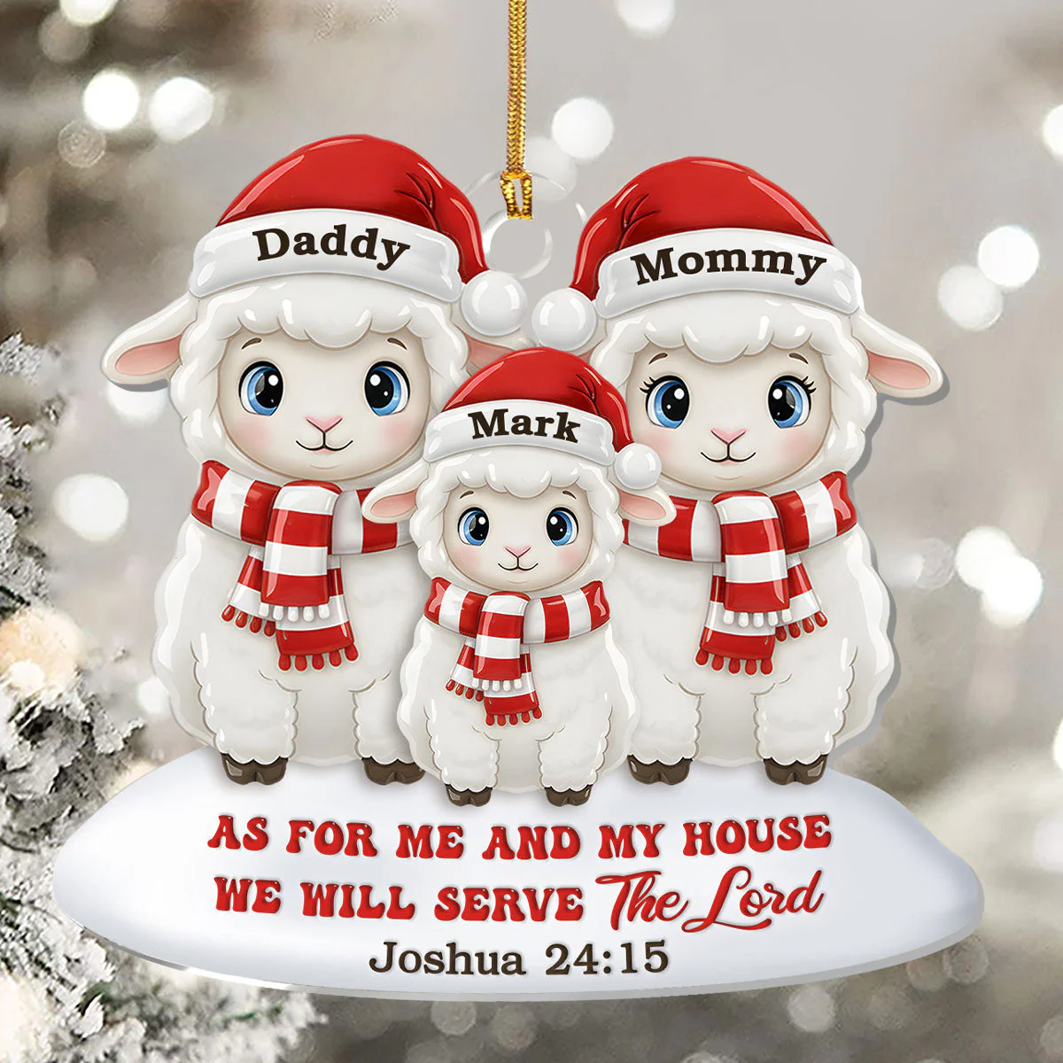 As For Me And My House We Will Serve The Lord - Personalized Acrylic Ornament - Gift For Chritsmas TD118 - Image 5