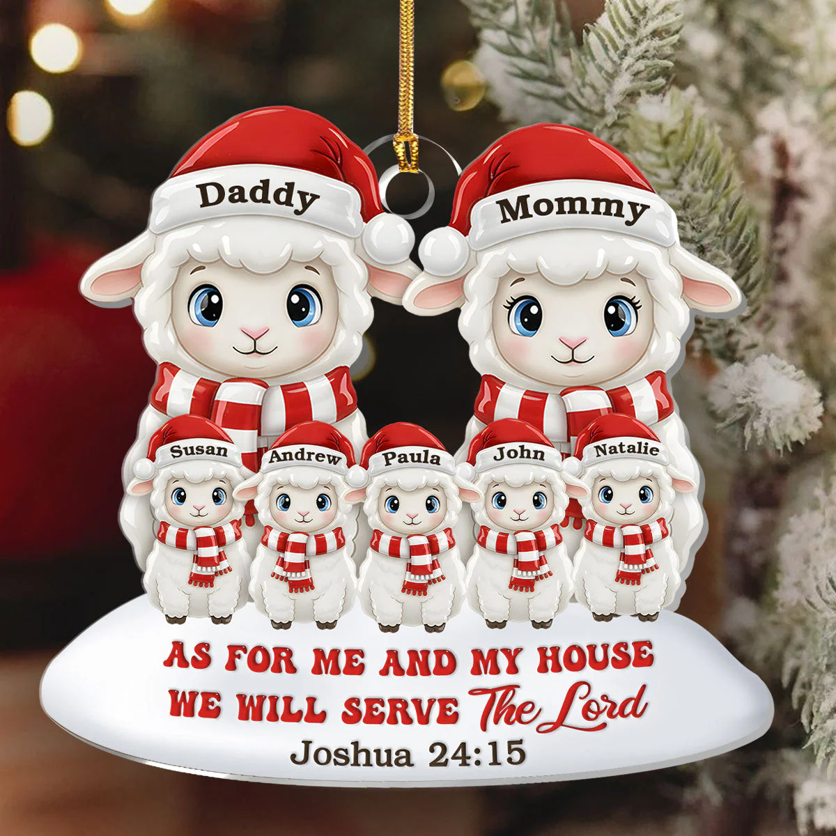 As For Me And My House We Will Serve The Lord - Personalized Acrylic Ornament - Gift For Chritsmas TD118 - Image 6