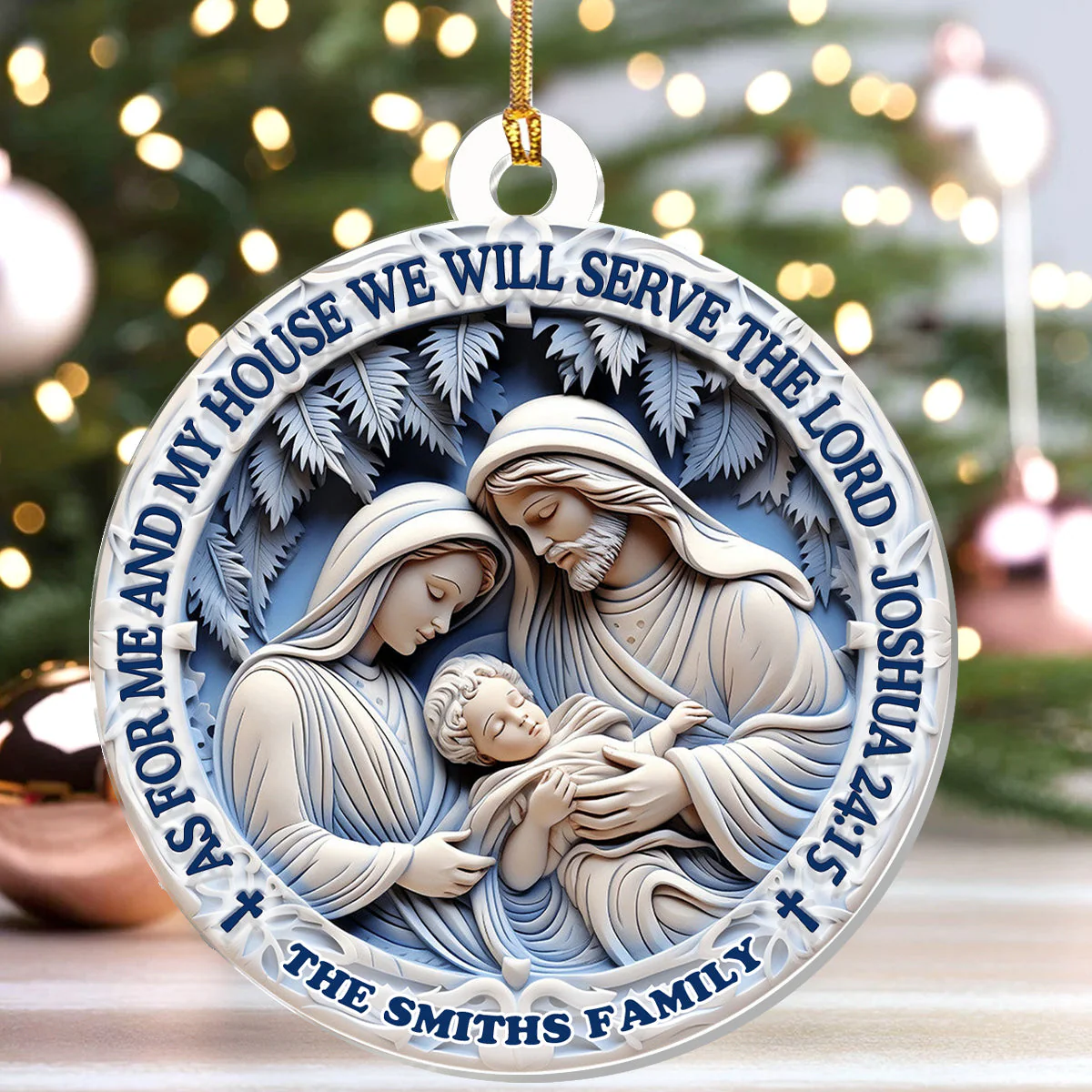 As For Me And My House We Will Serve The Lord - Personalized Acrylic Ornament TD118 - Image 4