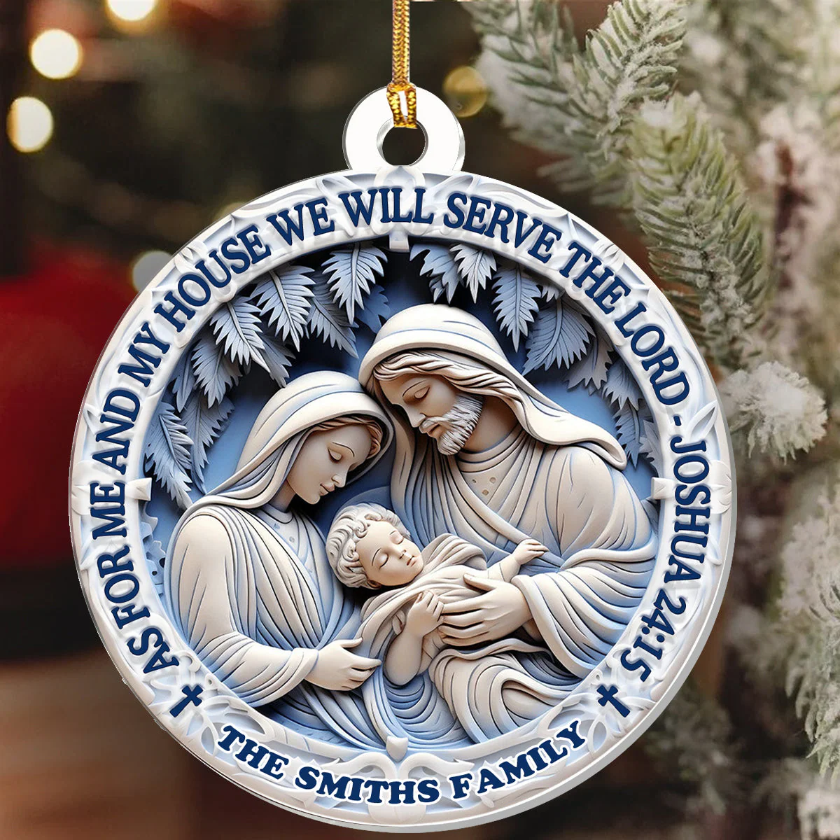As For Me And My House We Will Serve The Lord - Personalized Acrylic Ornament TD118 - Image 6
