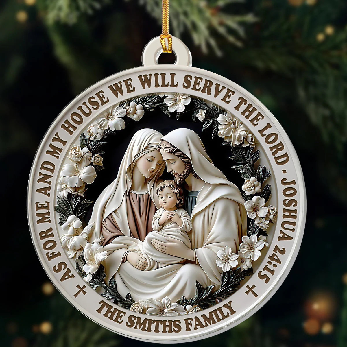 As For Me And My House We Will Serve The Lord - Personalized Acrylic Ornament TD118
