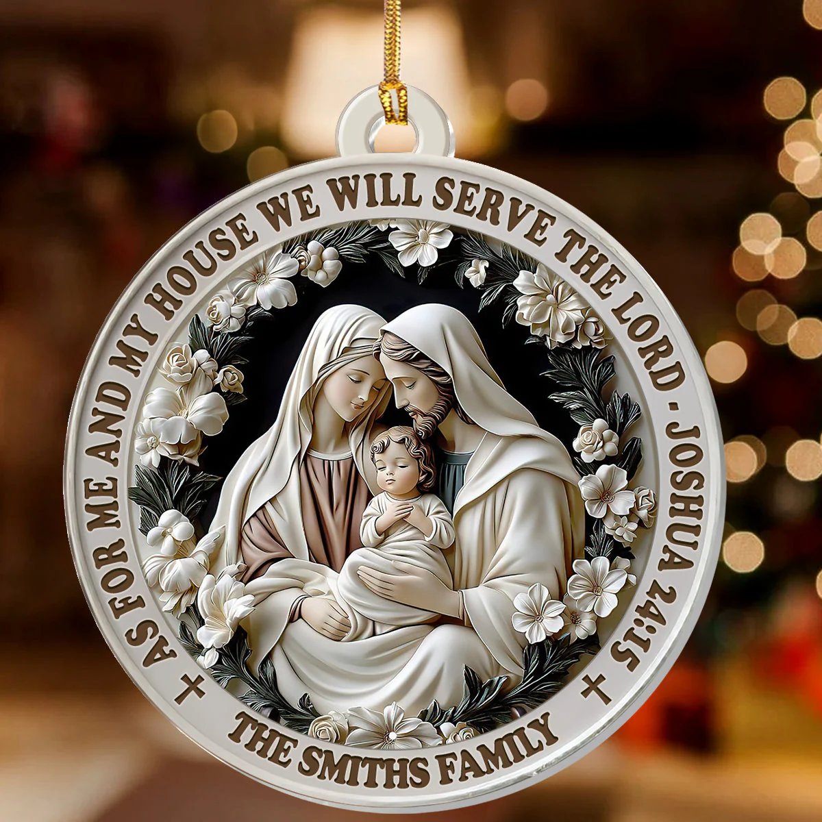 As For Me And My House We Will Serve The Lord - Personalized Acrylic Ornament TD118 - Image 2