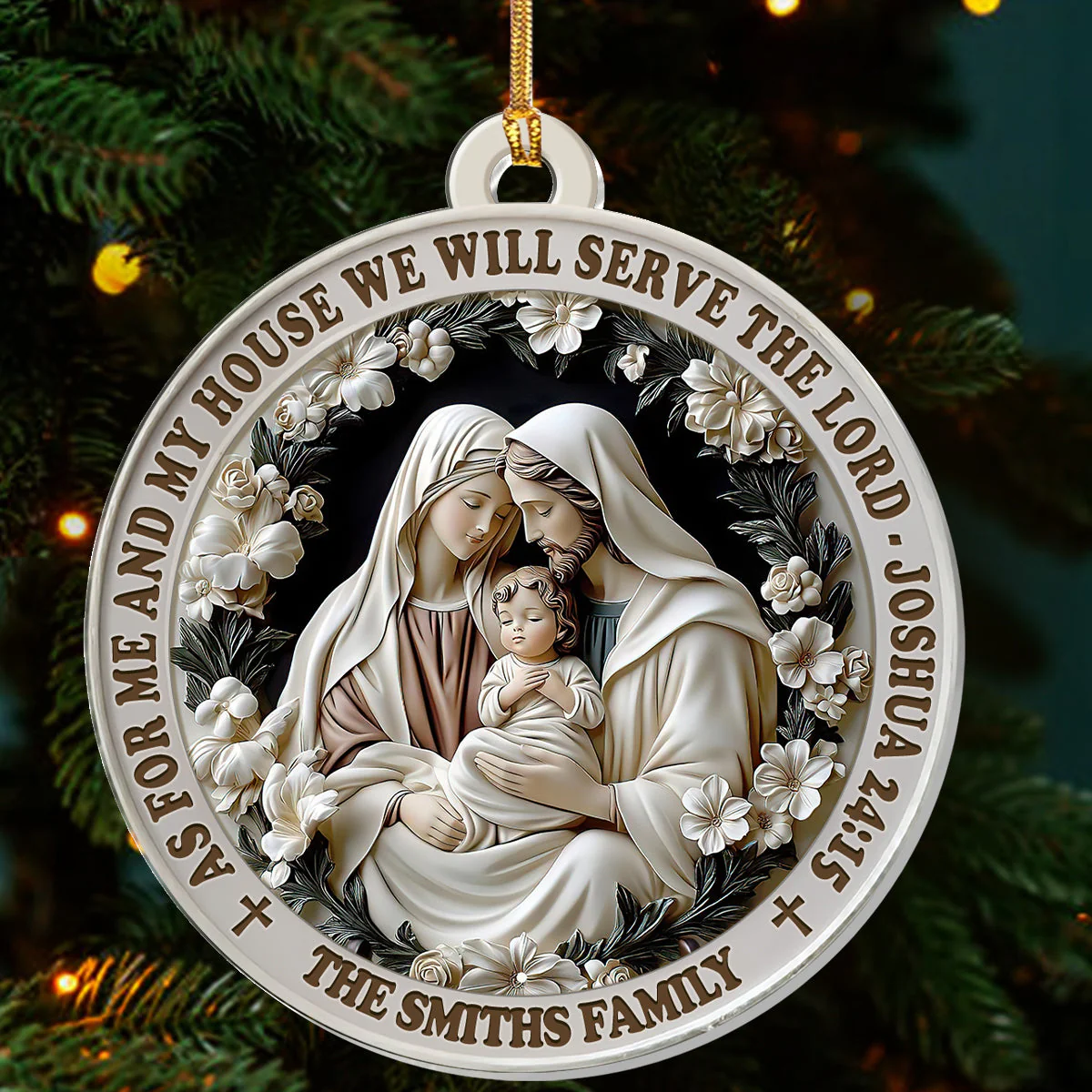As For Me And My House We Will Serve The Lord - Personalized Acrylic Ornament TD118 - Image 3