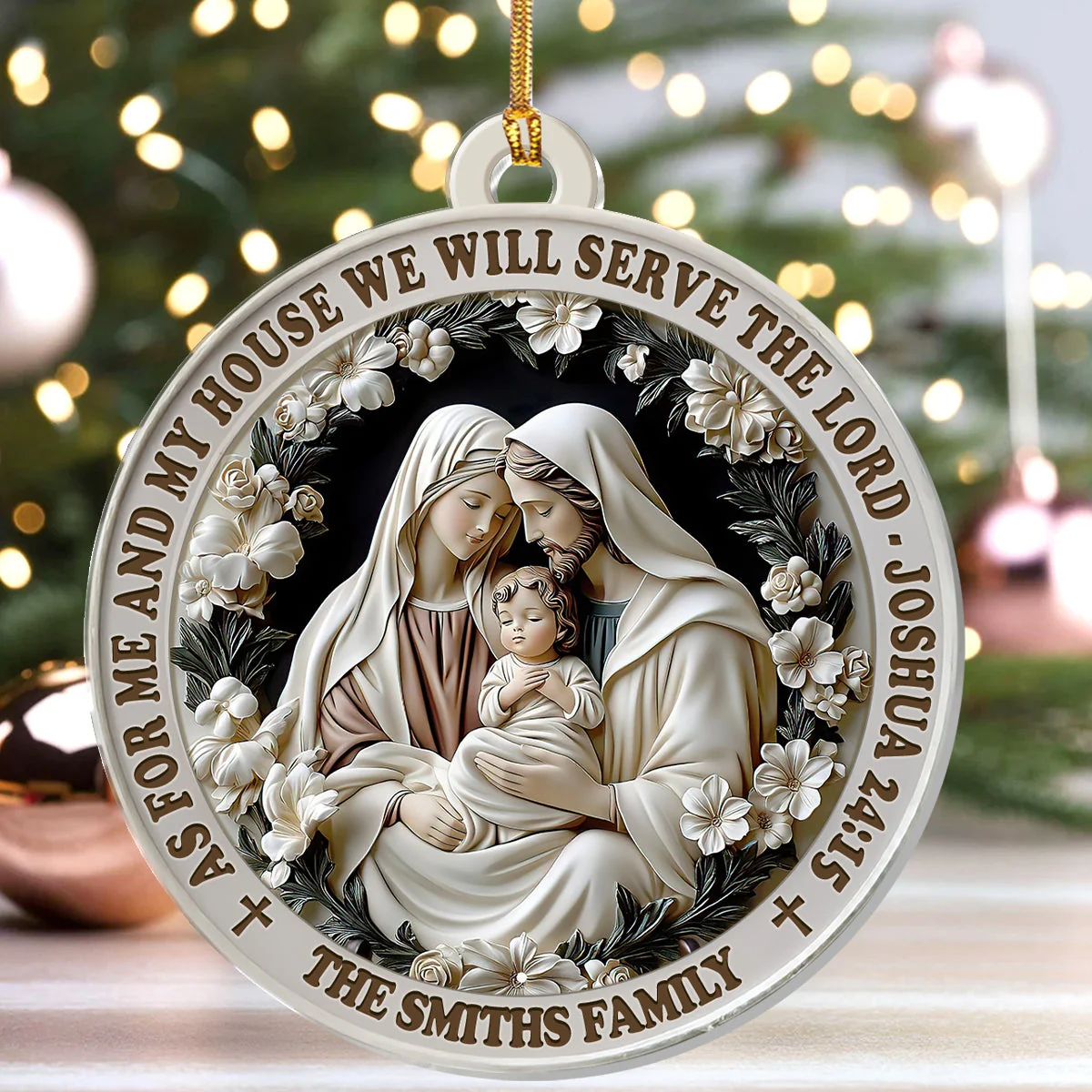 As For Me And My House We Will Serve The Lord - Personalized Acrylic Ornament TD118 - Image 4