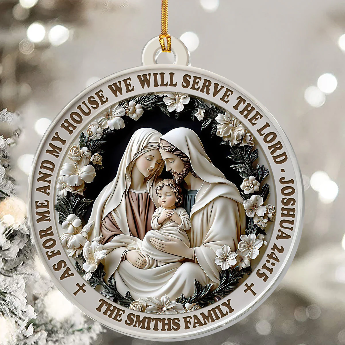 As For Me And My House We Will Serve The Lord - Personalized Acrylic Ornament TD118 - Image 5