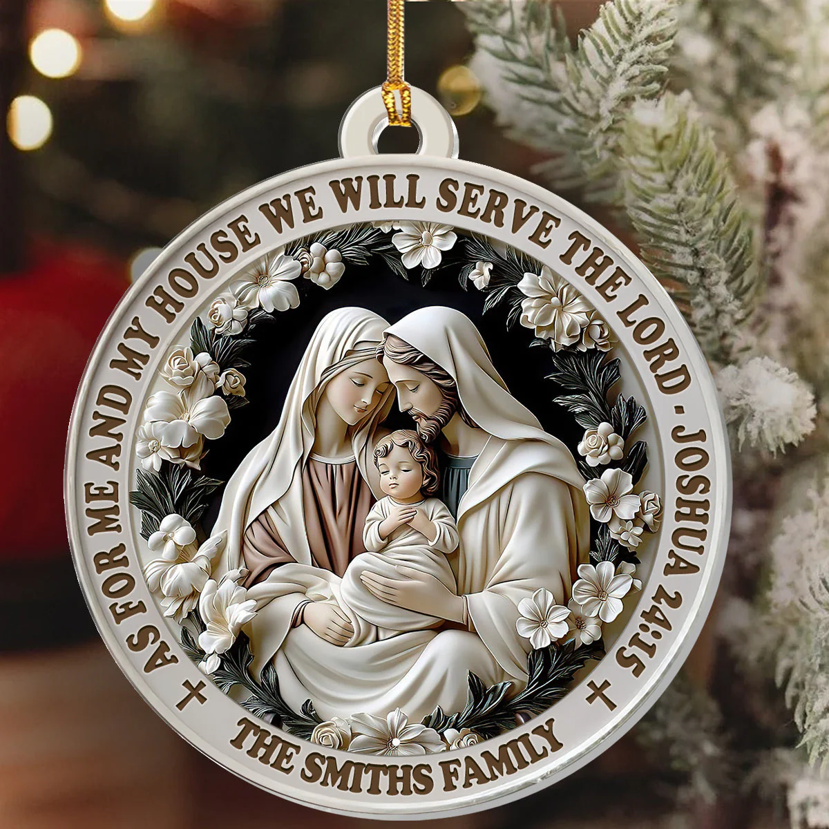 As For Me And My House We Will Serve The Lord - Personalized Acrylic Ornament TD118 - Image 6