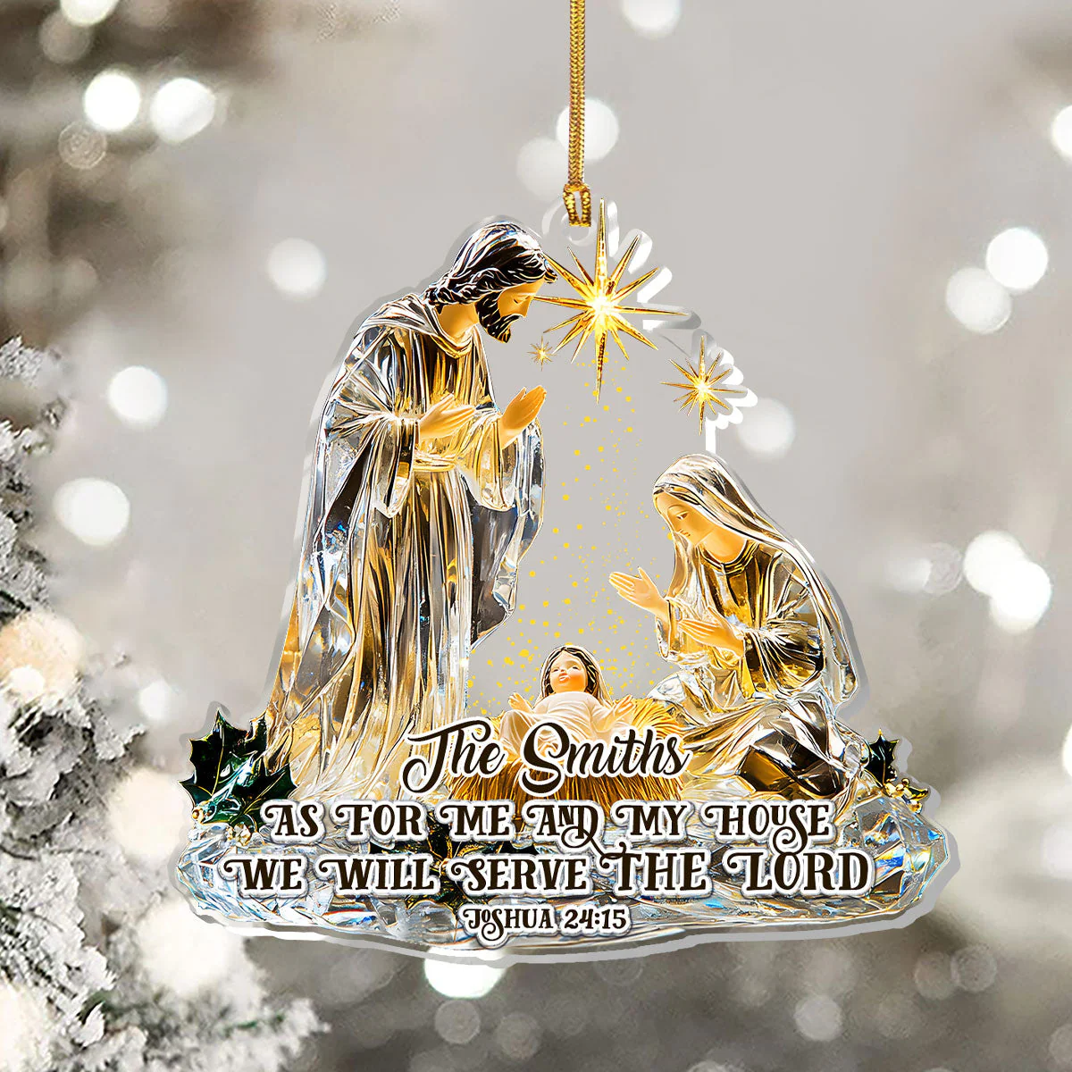 As For Me And My House We Will Serve The Lord - Personalized Acrylic Ornament TD118 - Image 5
