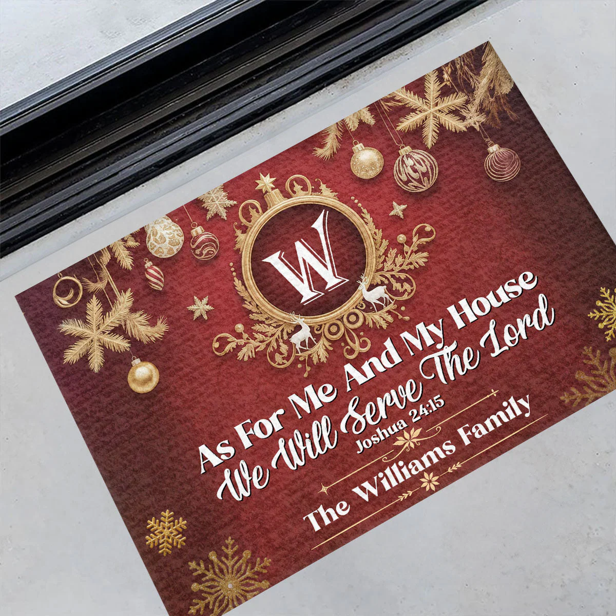 As For Me And My House We Will Serve The Lord - Personalized Christmas Doormat TD118 - Image 4