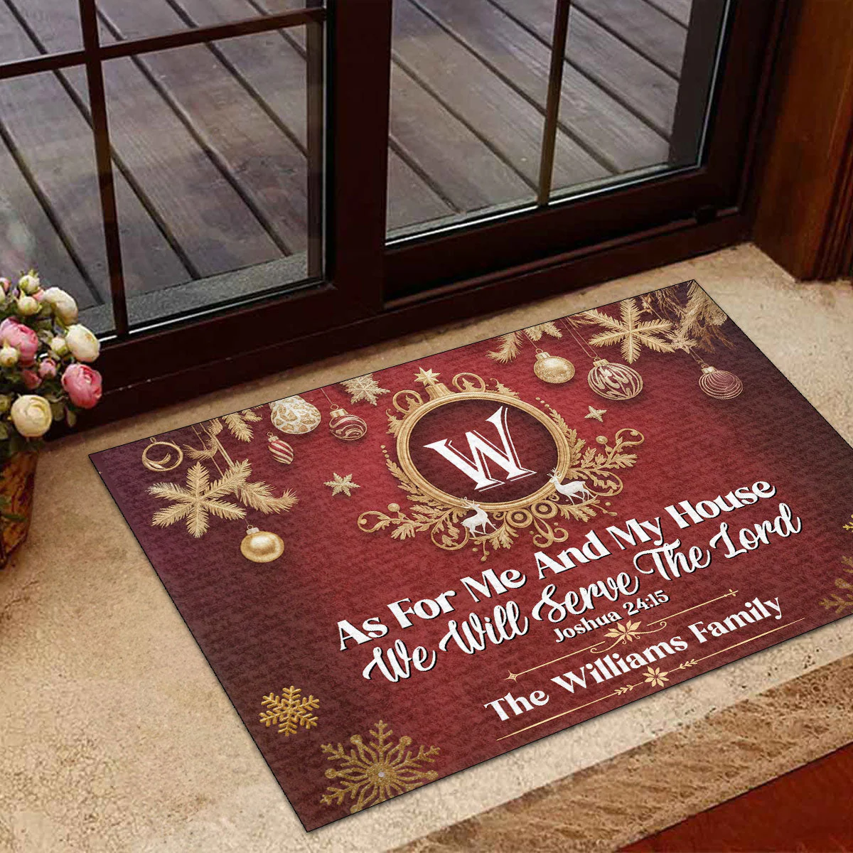 As For Me And My House We Will Serve The Lord - Personalized Christmas Doormat TD118 - Image 5
