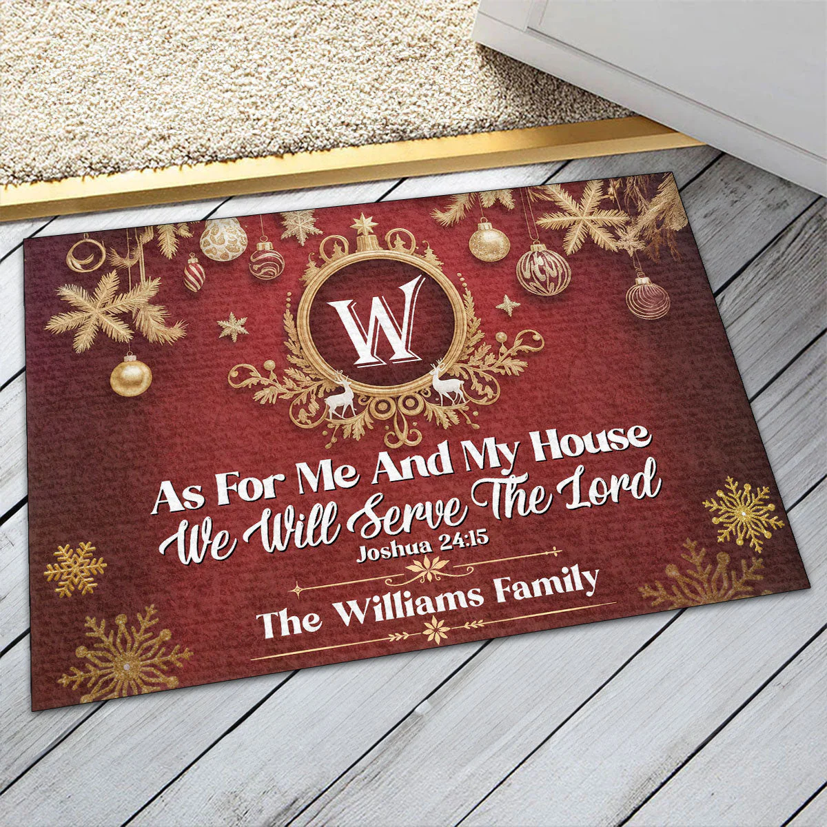 As For Me And My House We Will Serve The Lord - Personalized Christmas Doormat TD118 - Image 6