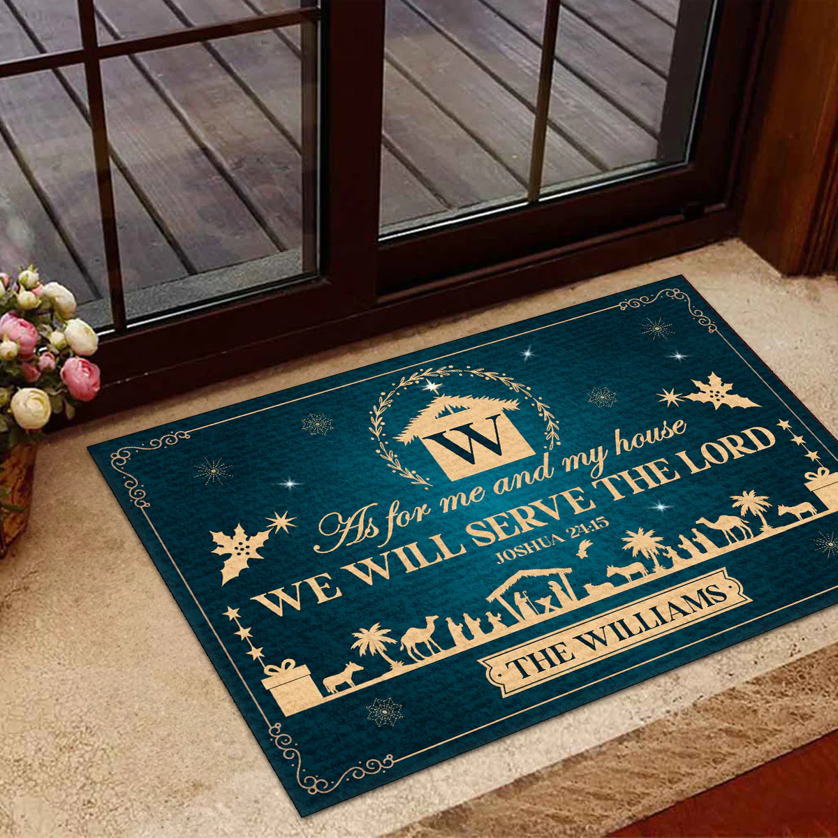 As For Me And My House We Will Serve The Lord - Personalized Christmas Doormat TD118 - Image 4