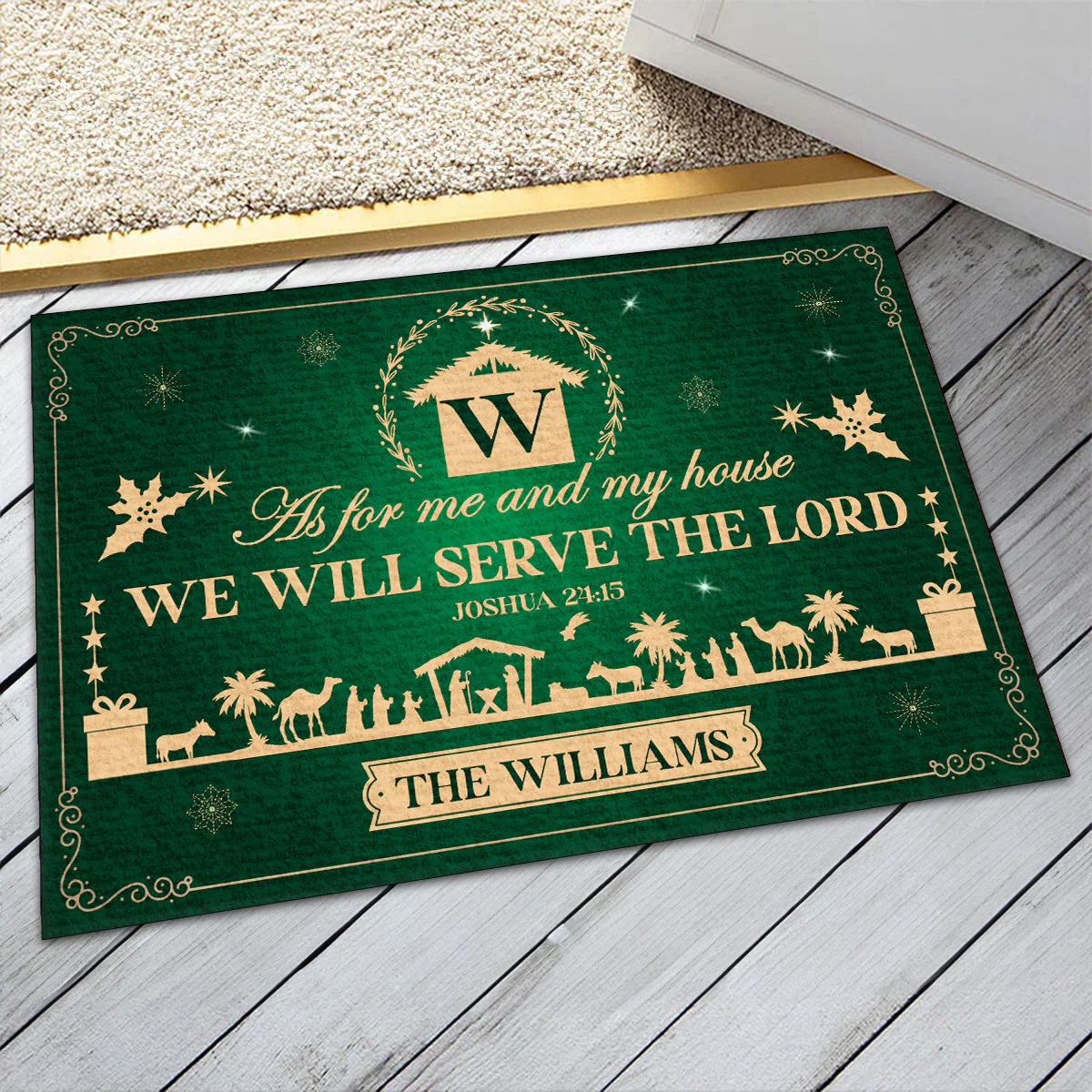 As For Me And My House We Will Serve The Lord - Personalized Christmas Doormat TD118 - Image 5
