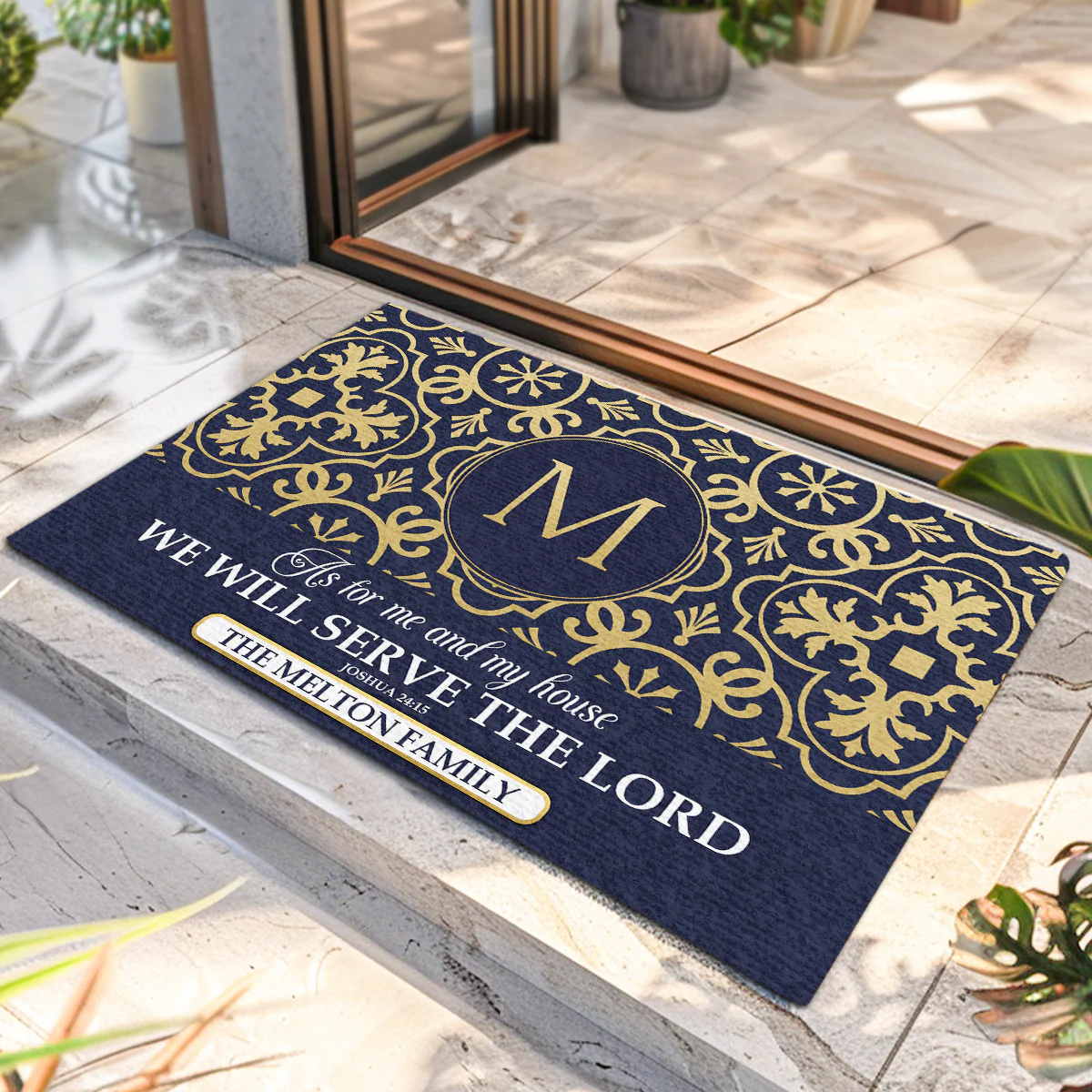 As For Me And My House We Will Serve The Lord - Personalized Doormat - Gift For Christmas, Family TD118 - Image 2