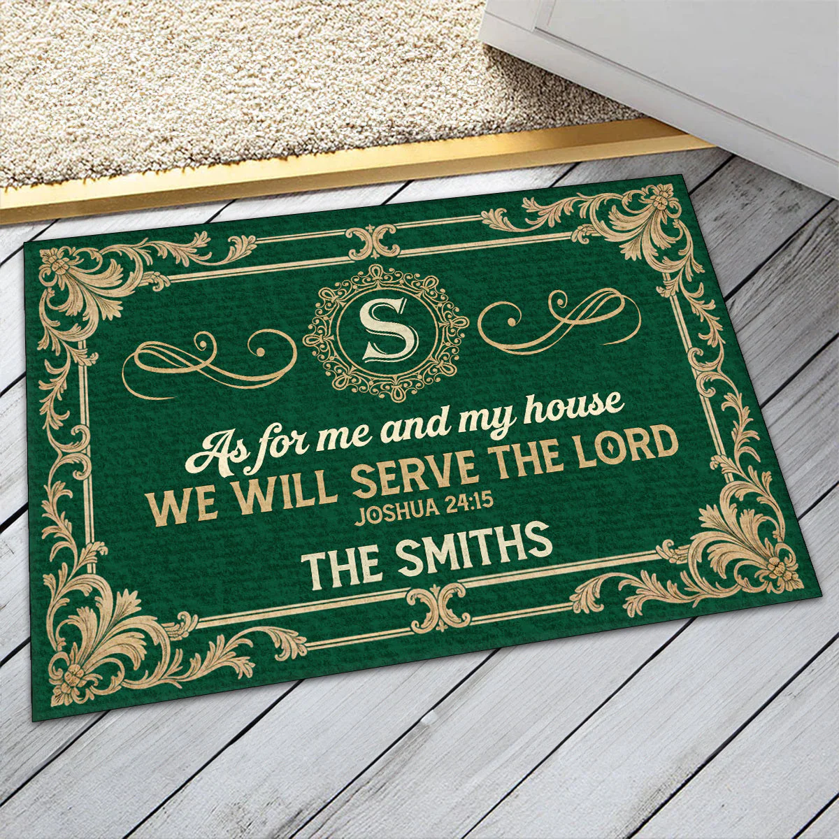 As For Me And My House We Will Serve The Lord - Personalized Doormat - Gift For Christmas TD118 - Image 2