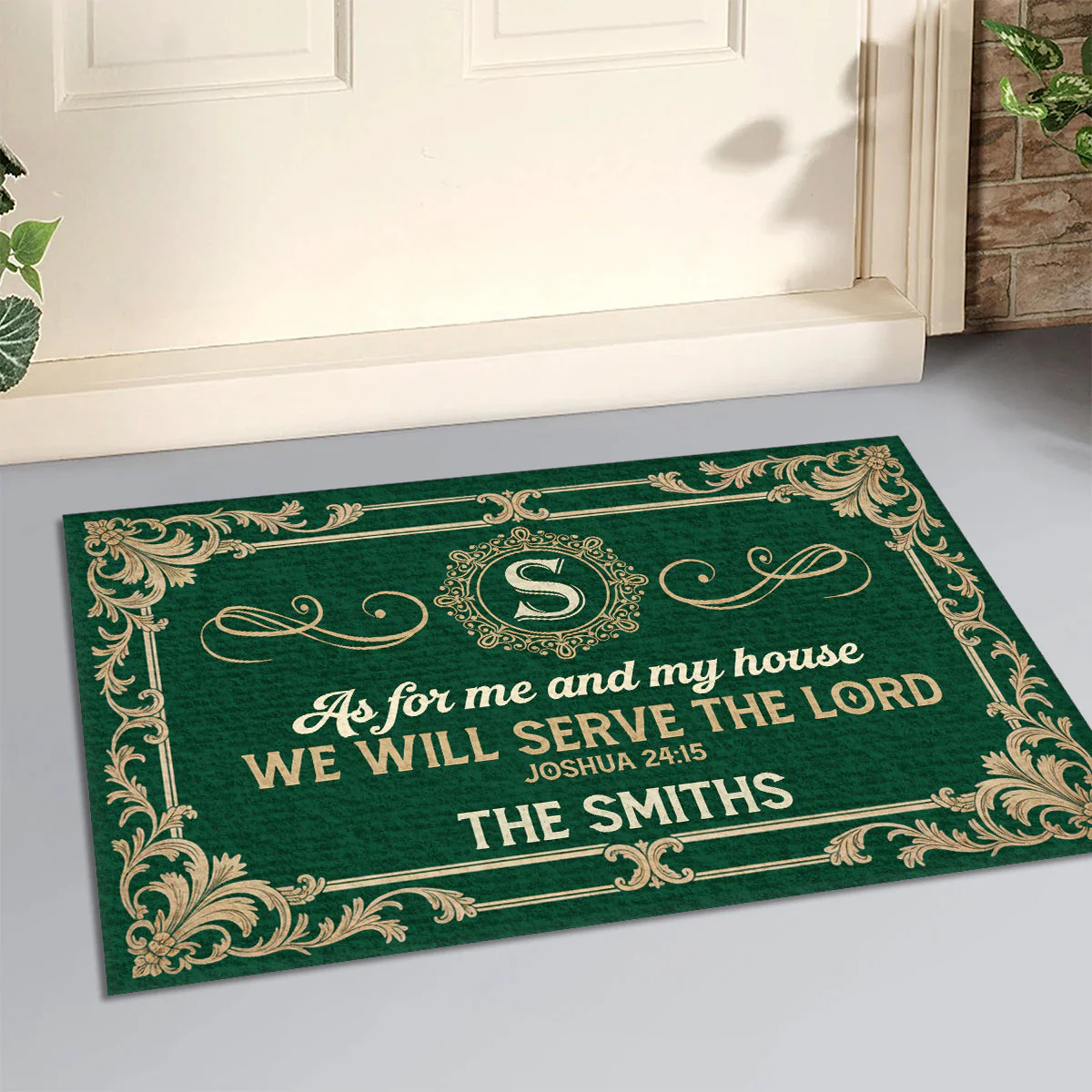 As For Me And My House We Will Serve The Lord - Personalized Doormat - Gift For Christmas TD118 - Image 6
