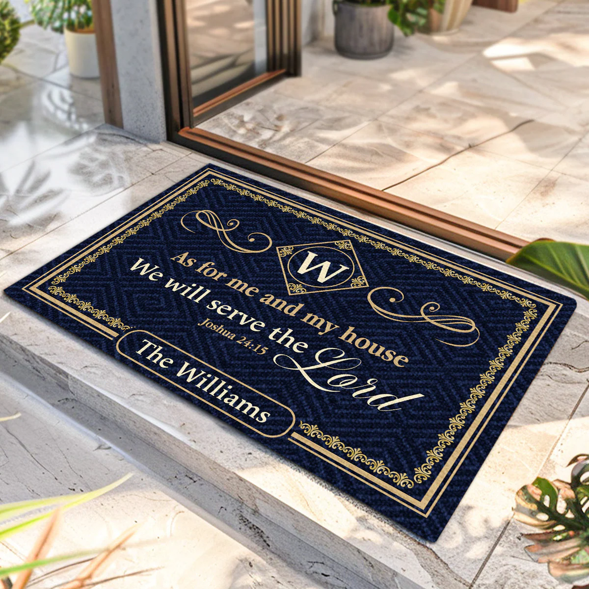 As For Me And My House We Will Serve The Lord - Personalized  Doormat TD118 - Image 2