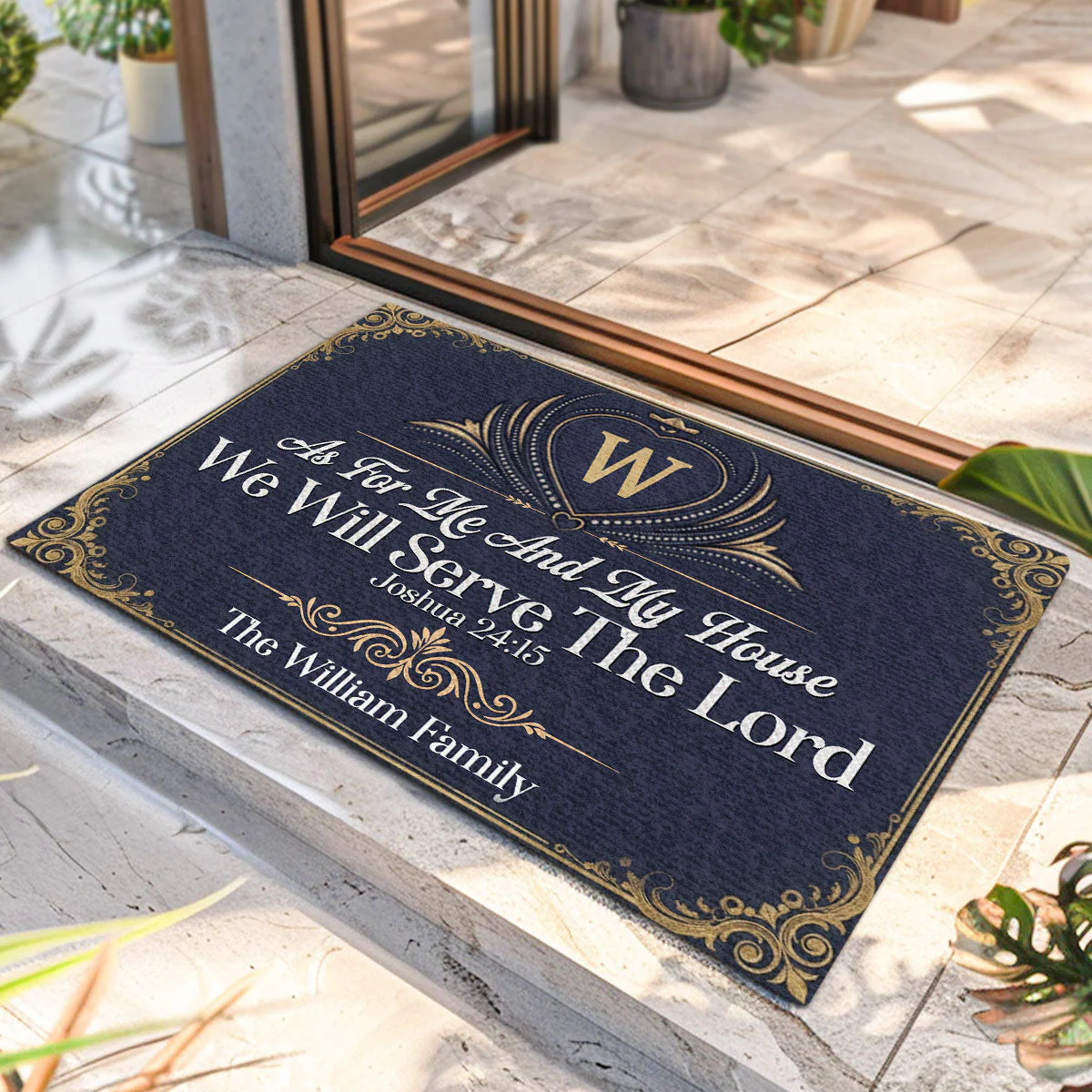 As For Me And My House We Will Serve The Lord - Personalized Doormat TD118 - Image 2