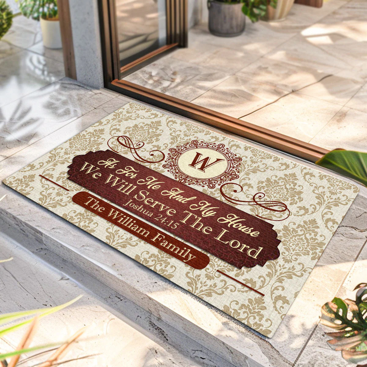 As For Me And My House We Will Serve The Lord - Personalized Doormat TD118 - Image 2