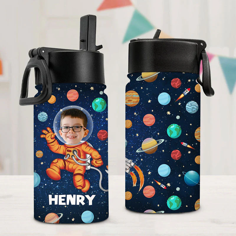 Astronaut Space Adventure - Personalized Kid Water Bottle - Gift For Kids TD118