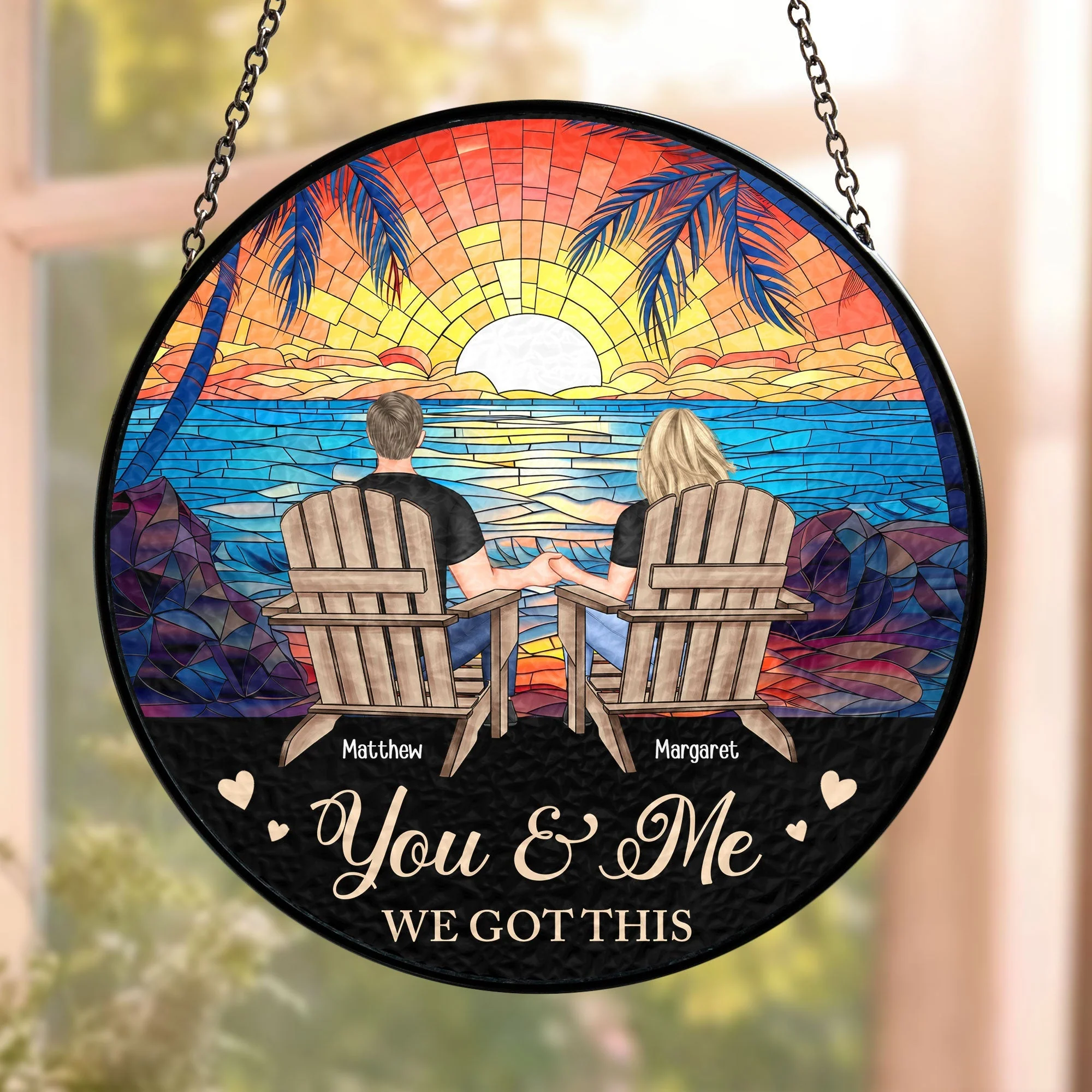 Babe I Love You Forever - Personalized Stained Glass Window Hanging Suncatcher - Gift For Couples | GR23 NA94