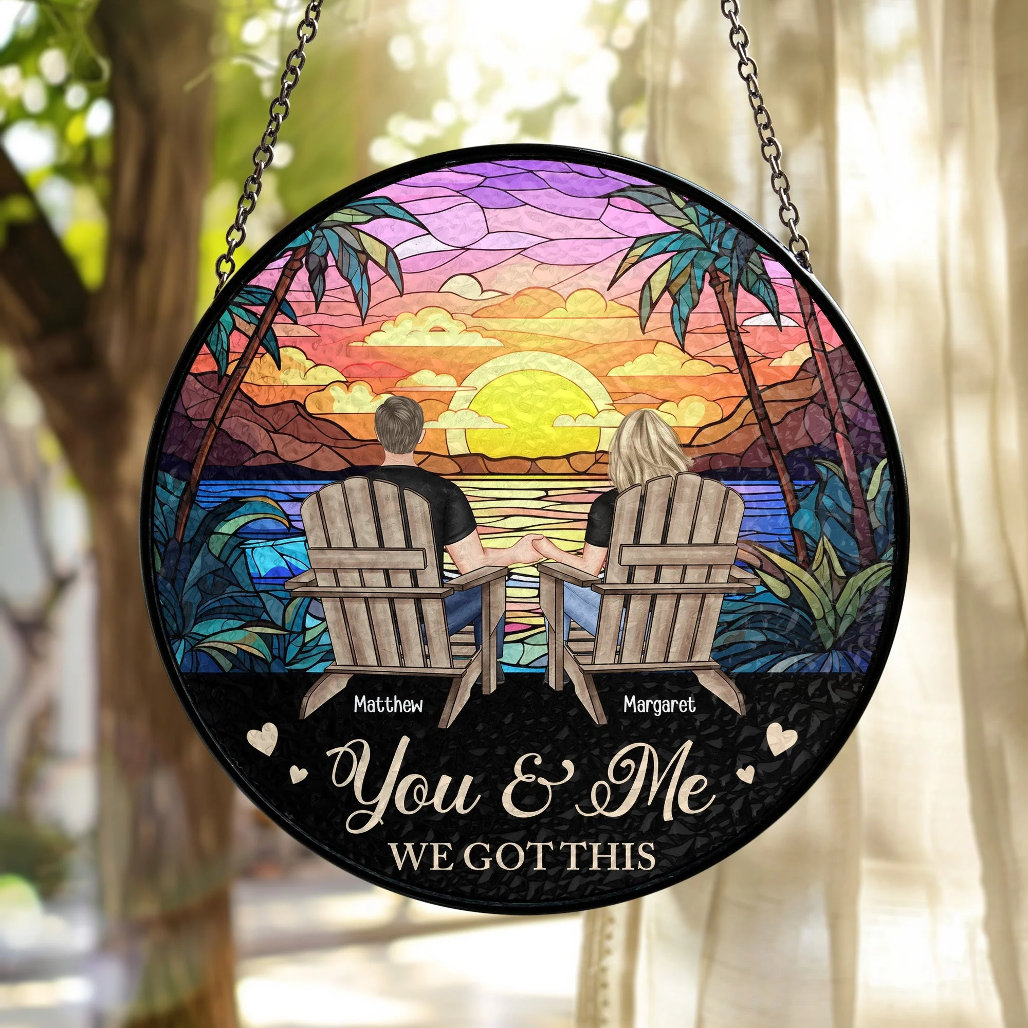 Babe I Love You Forever - Personalized Stained Glass Window Hanging Suncatcher - Gift For Couples | GR23 NA94 - Image 2