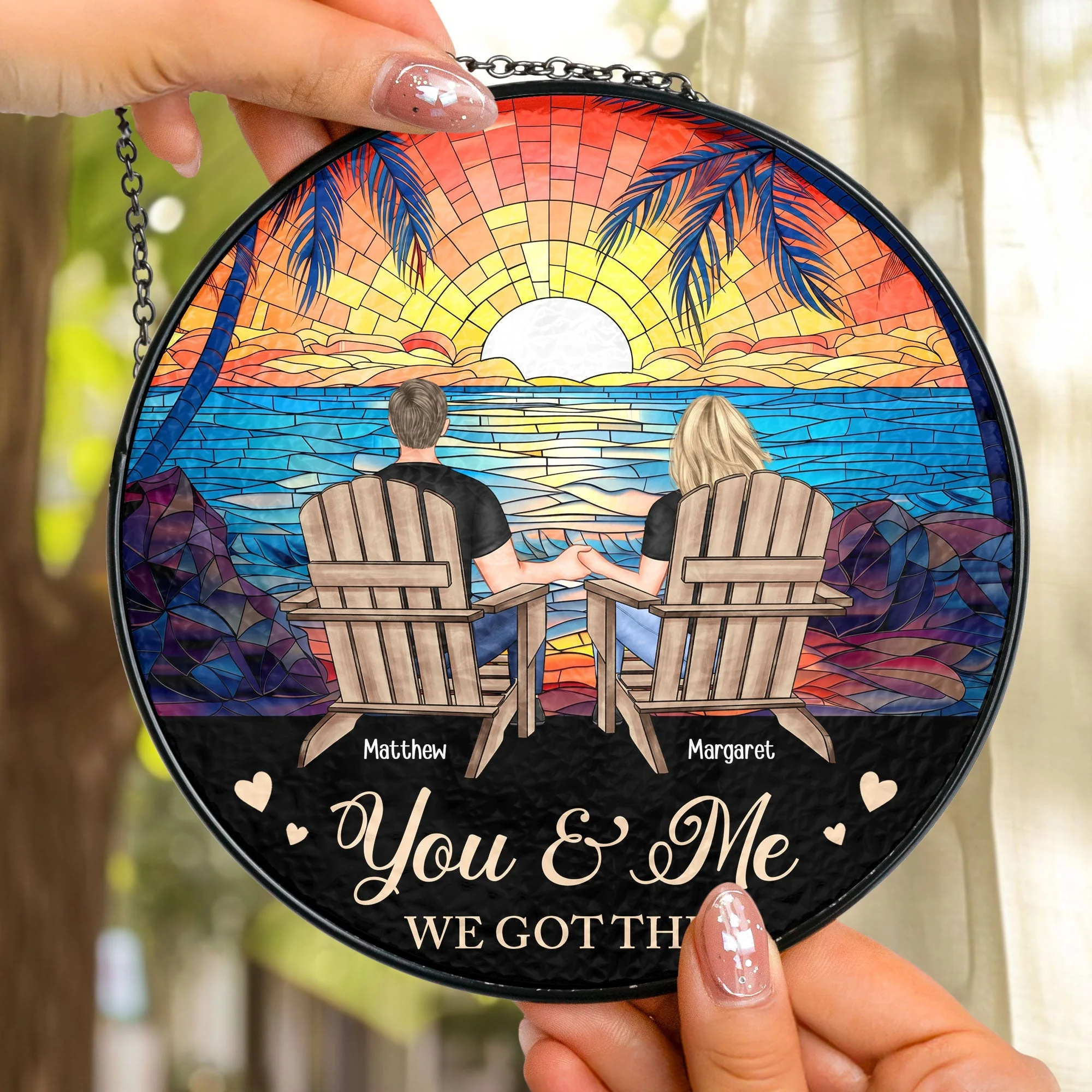 Babe I Love You Forever - Personalized Stained Glass Window Hanging Suncatcher - Gift For Couples | GR23 NA94 - Image 3