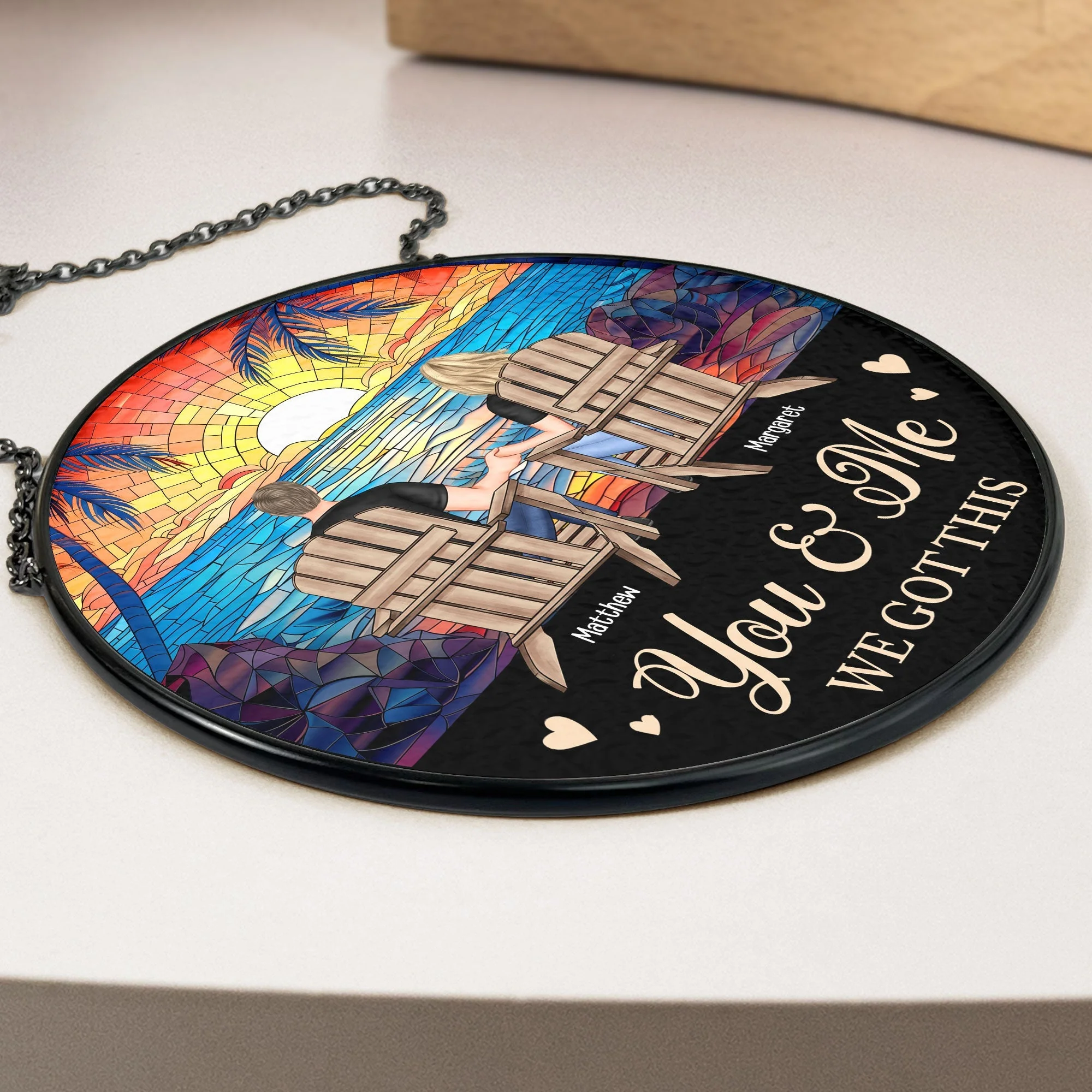 Babe I Love You Forever - Personalized Stained Glass Window Hanging Suncatcher - Gift For Couples | GR23 NA94 - Image 4