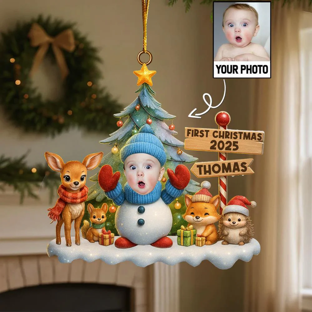 Baby’s First Christmas 2025 Custom Photo - Personalized Acrylic Ornament - Christmas Gift NA94 - Image 2