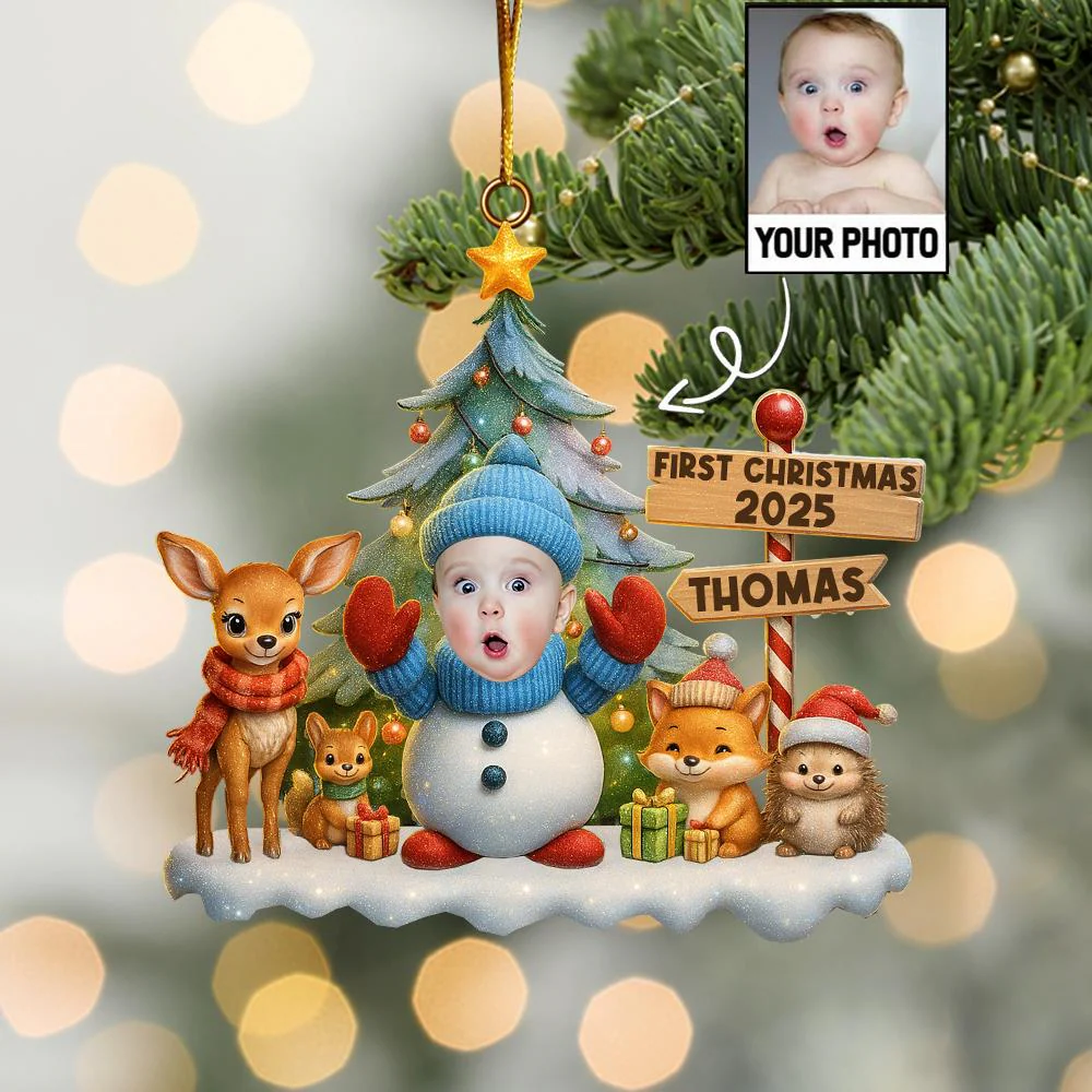 Baby’s First Christmas 2025 Custom Photo - Personalized Acrylic Ornament - Christmas Gift NA94 - Image 3