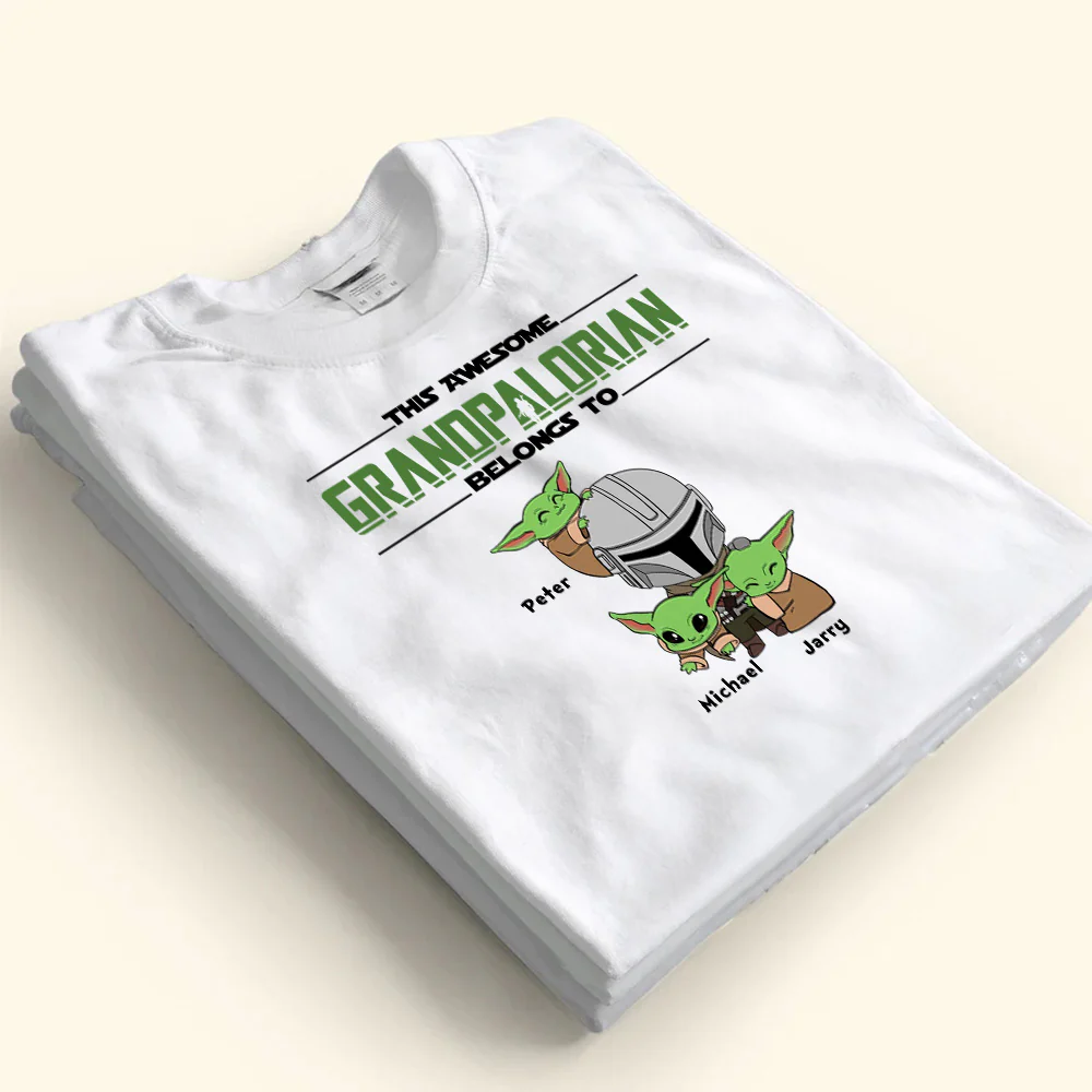 Stwa Baby Yoda This Awesome Dadalorian Belongs To Us - Gift For Father's Day - Personalized TShirt NA94 - Image 3