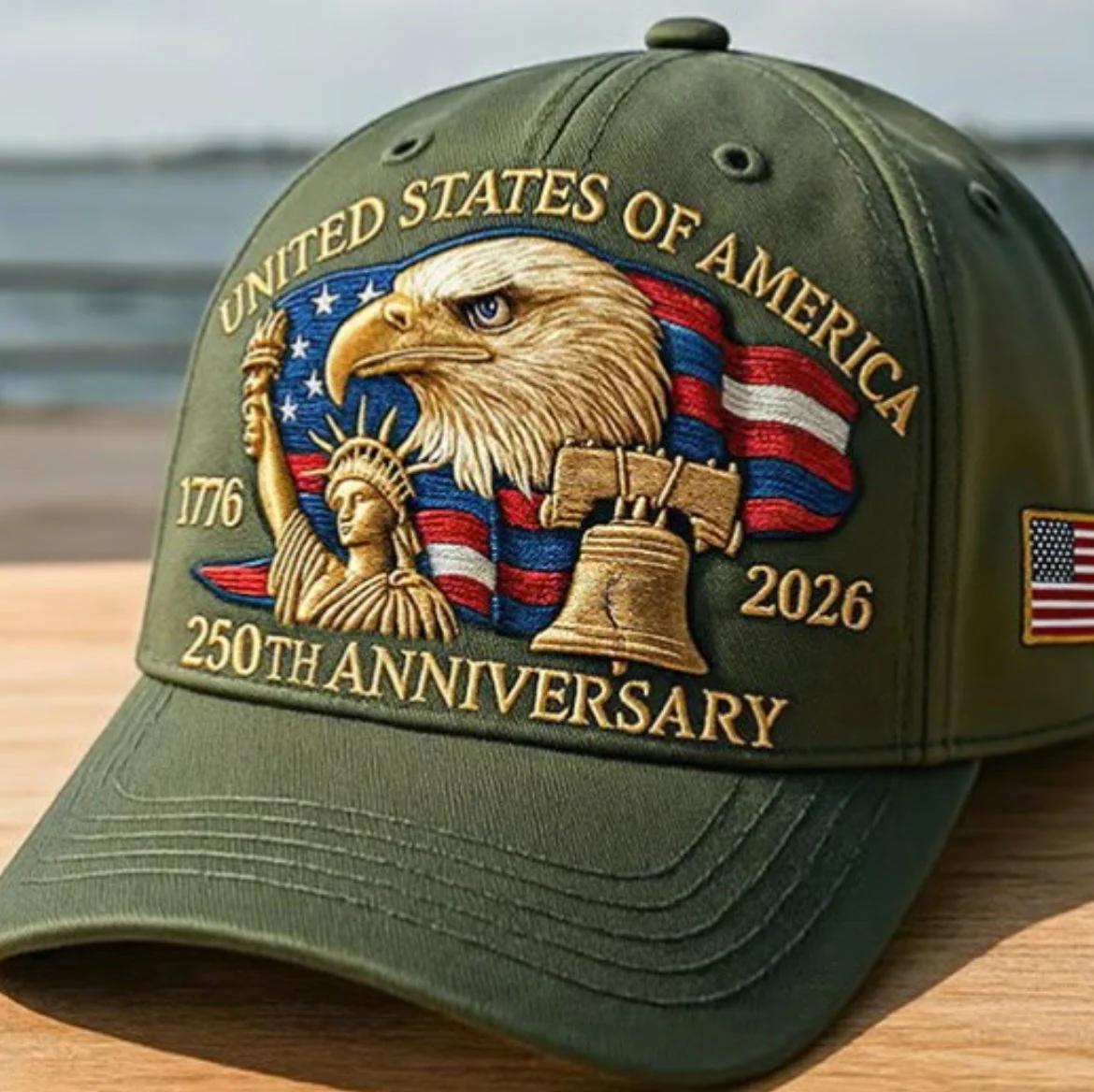 Bald Eagle United States Of America 250th Anniversary - Embroidered Cap - Gift For Patriotic | HN02 - Image 2