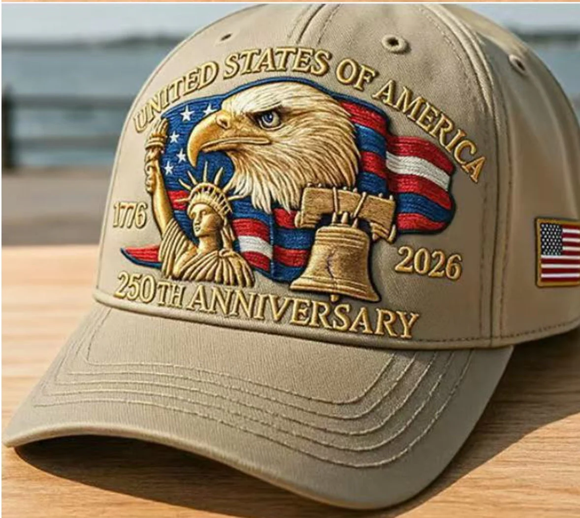 Bald Eagle United States Of America 250th Anniversary - Embroidered Cap - Gift For Patriotic | HN02 - Image 3