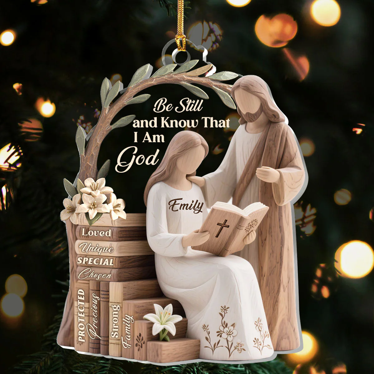 Be Still And Know That I Am God - Personalized 1-Layer Acrylic Ornament HL128 - Image 5