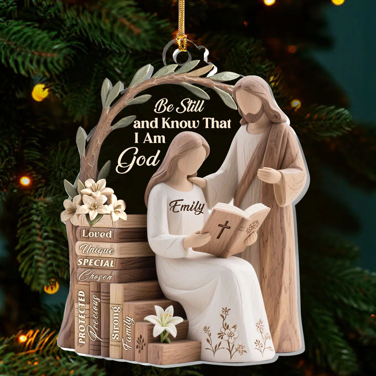 Be Still And Know That I Am God - Personalized 1-Layer Acrylic Ornament HL128 - Image 6