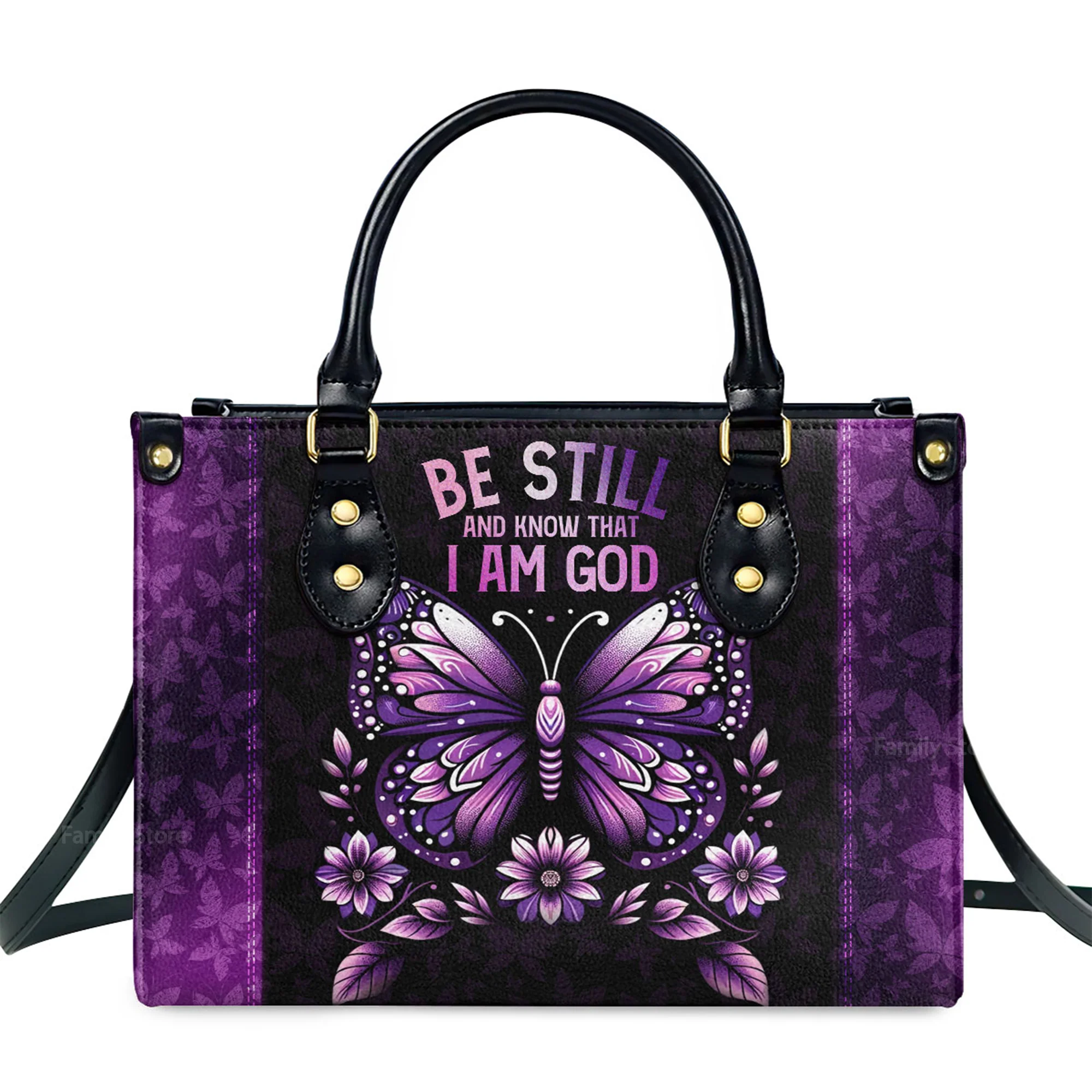 Be Still And Know That I Am God - Unique Personalized Leather Handbag - AT4080952 - Image 2