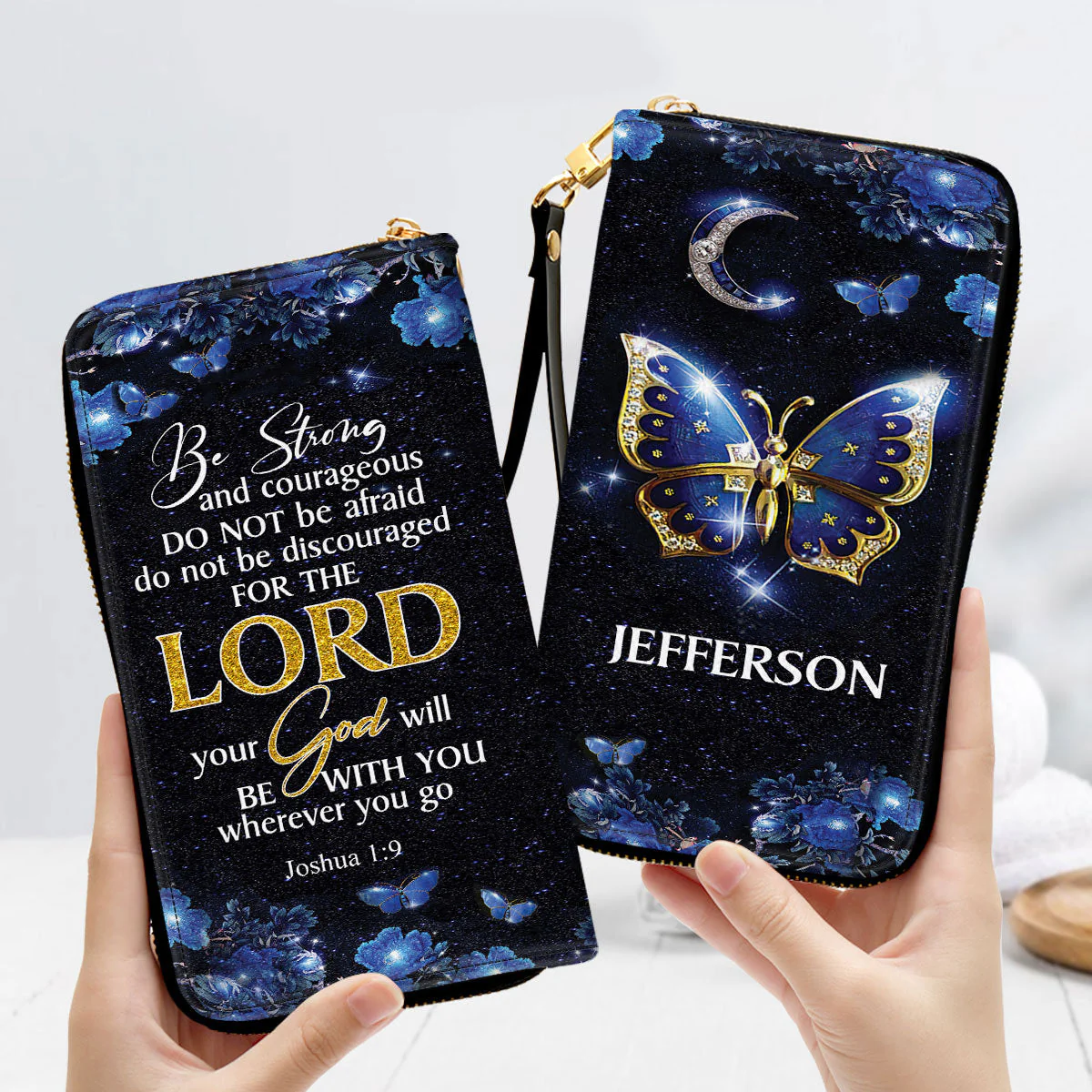Be Strong And Courageous - Thoughtful Gift For Christians - Personalized Leather Bag Free Wallet Deal AT4080715 - Image 4