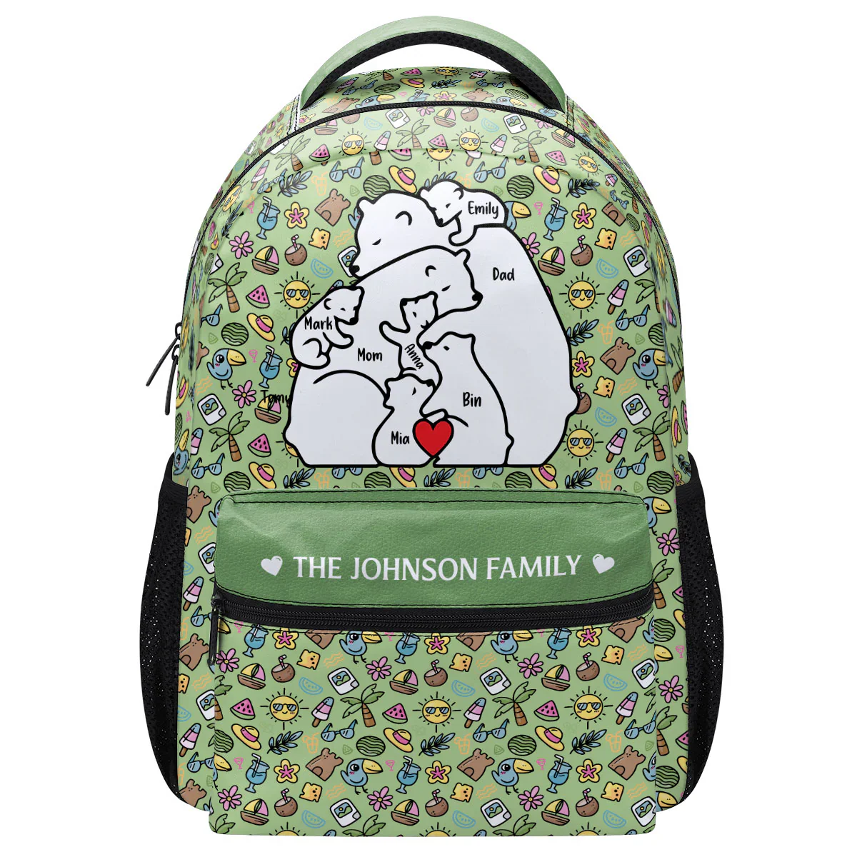 Bear Family - Personalized Canvas Backpack - Gift For Kids, Back To School TD118