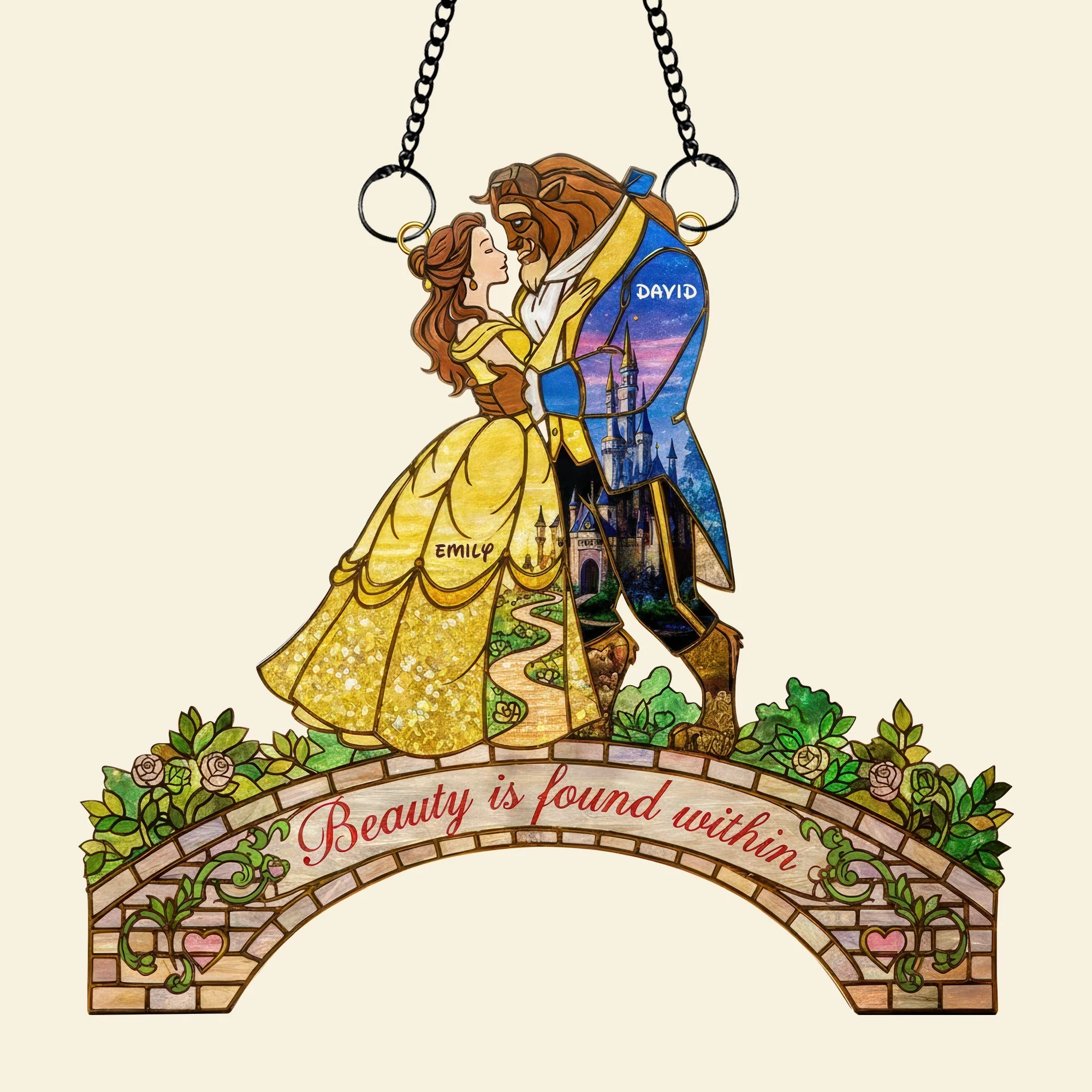 Beauty Is Found Within - Personalized Window Hanging Suncatcher - Gift For Couples NL122 - Image 4