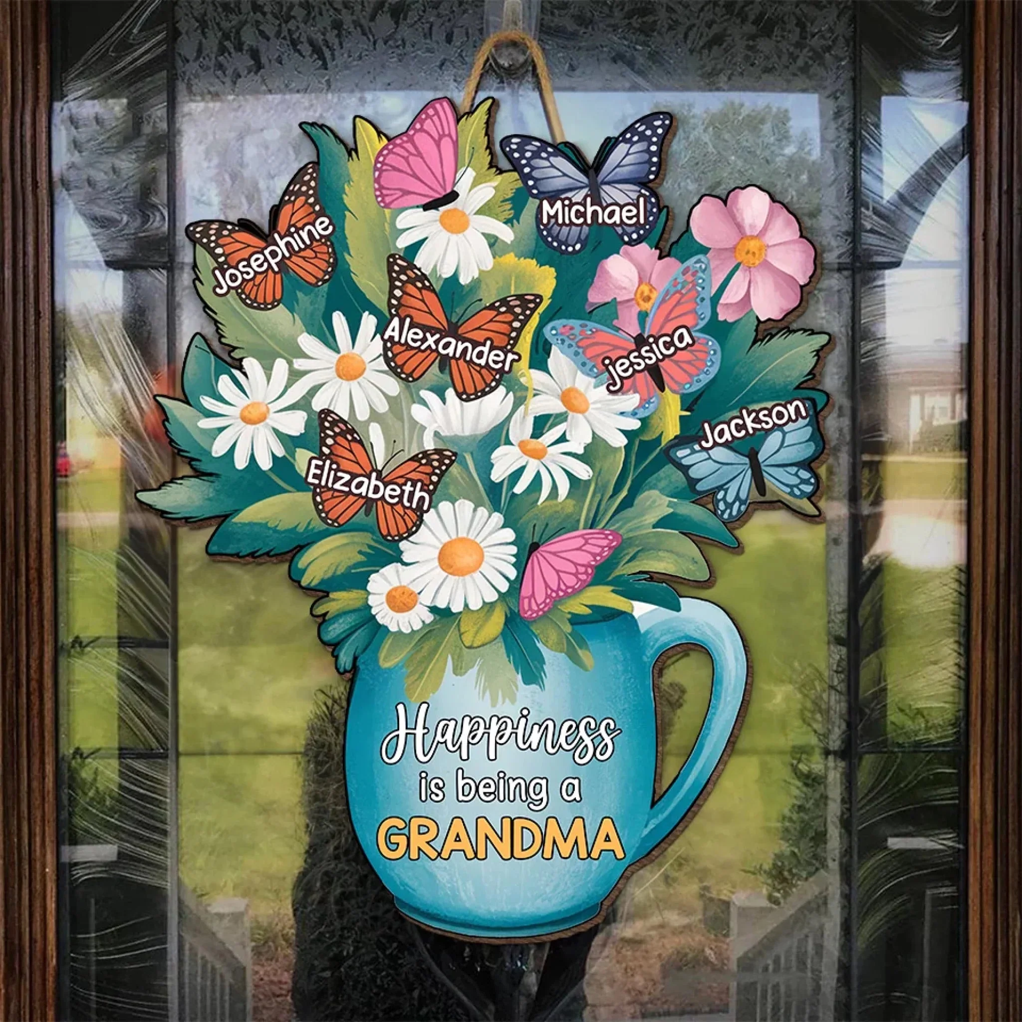Because Grandkids Make Life So Much Sweeter - Personalized Custom Shaped Wood Sign - Gift For Mom, Grandma, Mothers Day NA94 - Image 3