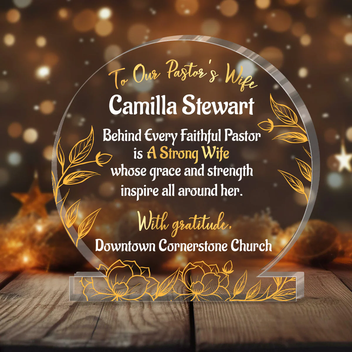 Behind Every Faithful Pastor - Personalized Acrylic Plaque TD118 - Image 2