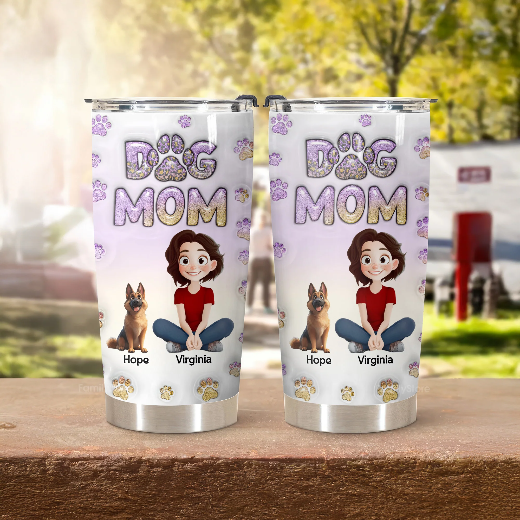 Being A Dog Mom is Like Being A Mom 3D Inflated Effect Cartoon Dog - Personalized Tumbler Cup - Gift for Pet Owners, Pet Lovers, Dog Mom | CLP15 NH96 - Image 3