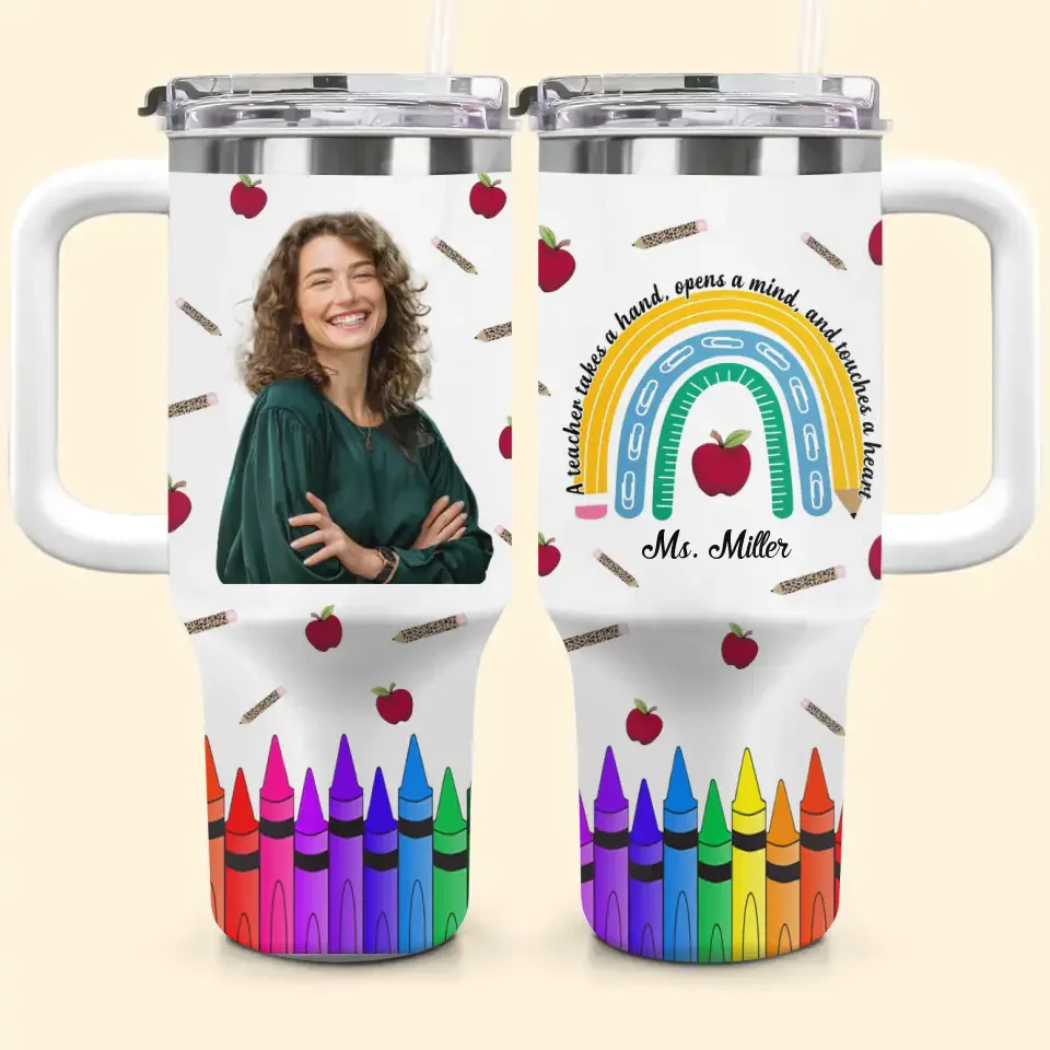 Being A Teacher - Personalized 40oz Tumbler Cup With Straw - Gift For Teacher | Custom Photo HN02 CU5072820TUM